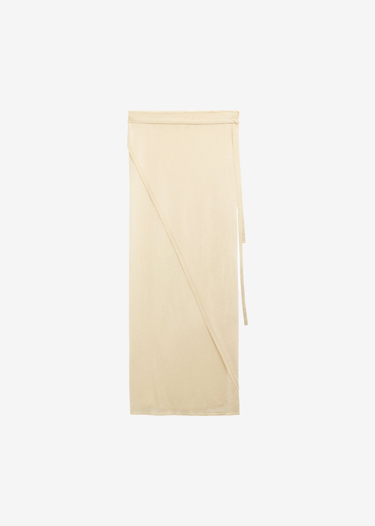 Alsen Thin Knit Wrap Skirt - Pale Yellow