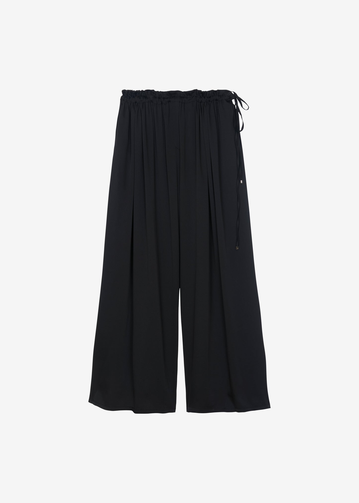 Arleth Satin Sheer Drawstring Pants - Black