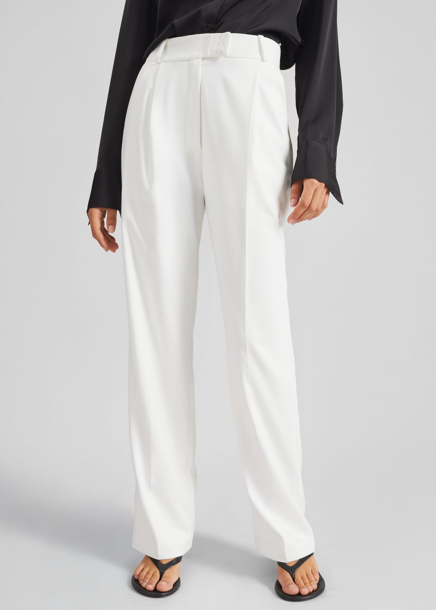Bevza High-Waisted Trousers - White