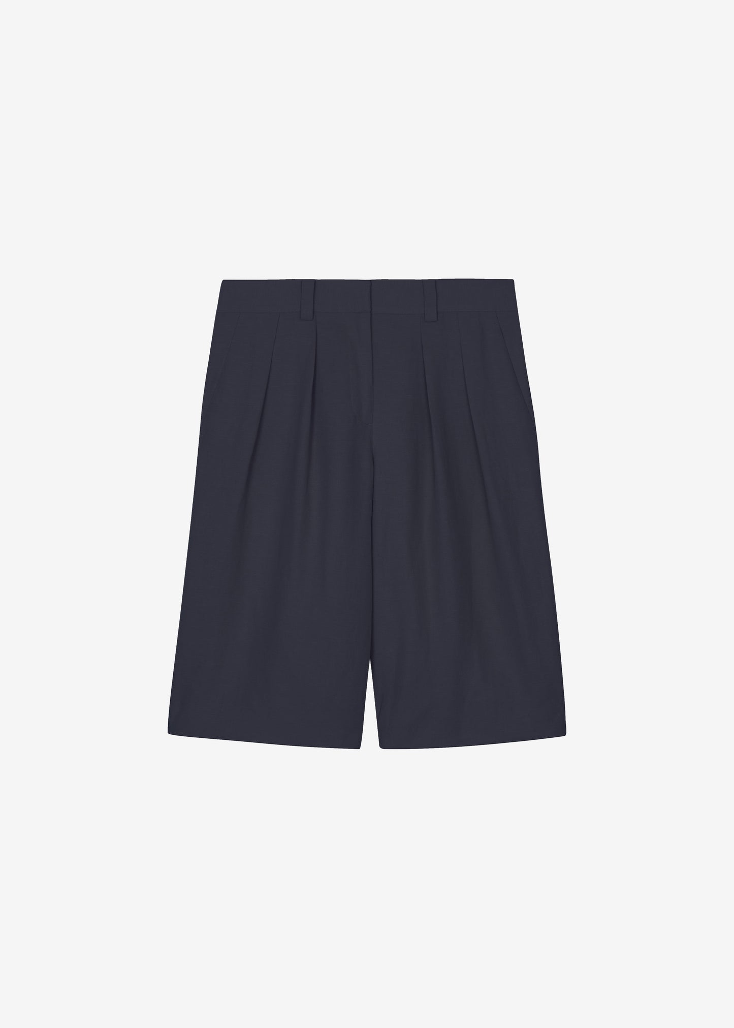 Bilbao Pleated Bermuda Shorts - Navy