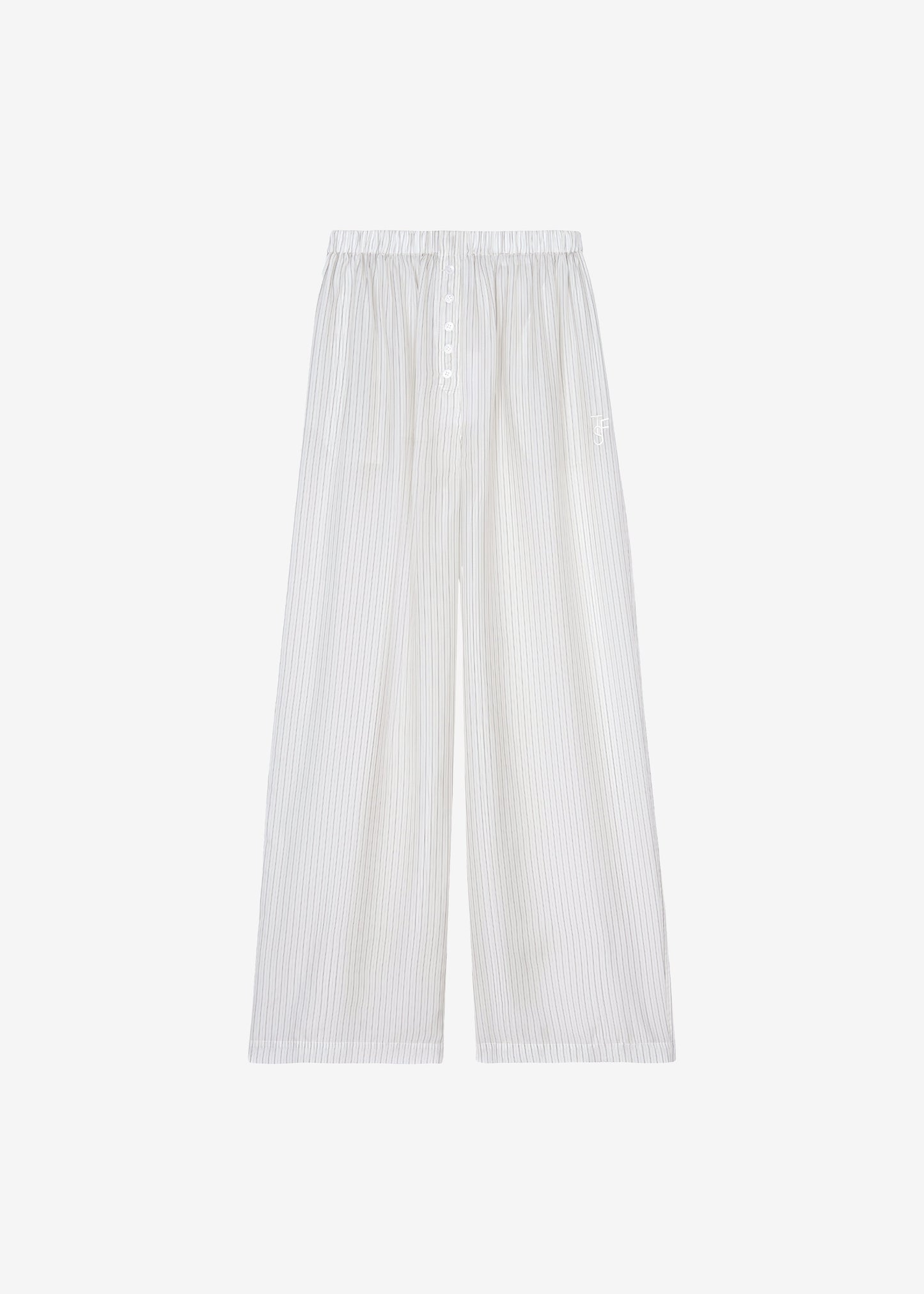 Brenna Double Striped Wide Pants - White/Black Stripe