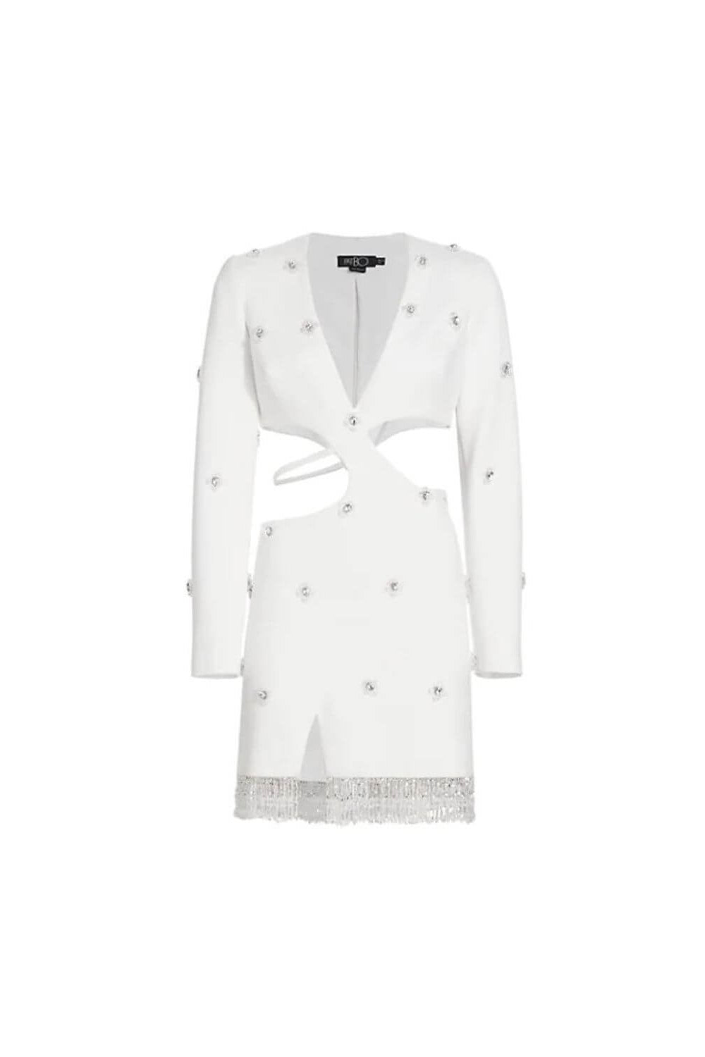 HAND-BEADED CUT-OUT BLAZER MINI DRESS