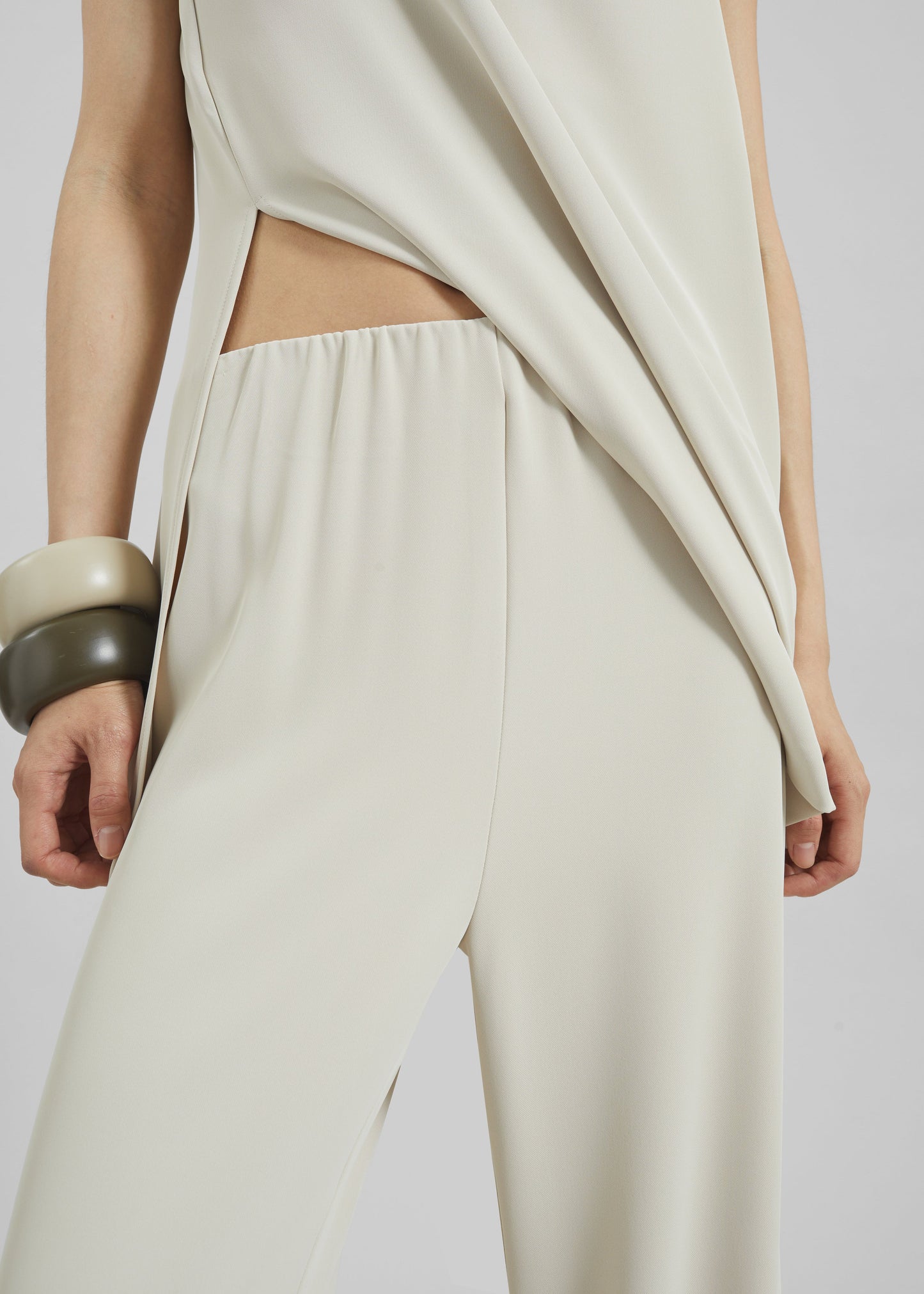 Celano Fluid Wide Pants - Light Beige