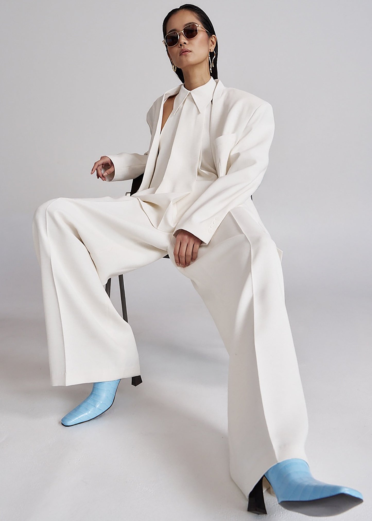 Corsham Pleated Trousers - White
