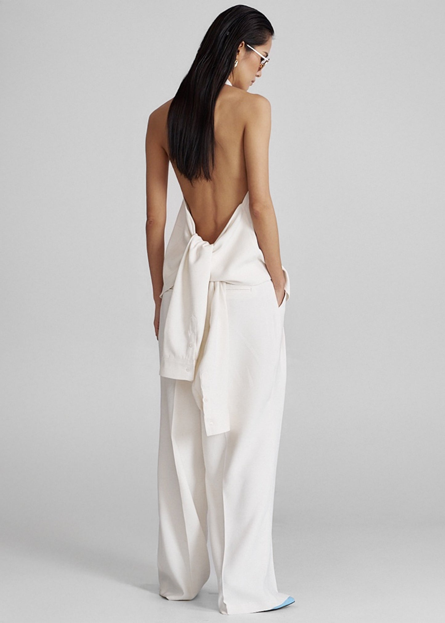 Corsham Pleated Trousers - White