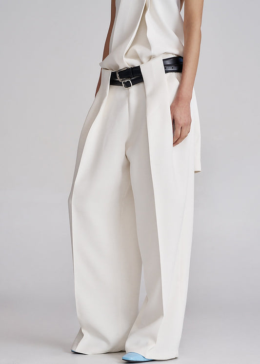 Corsham Pleated Trousers - White