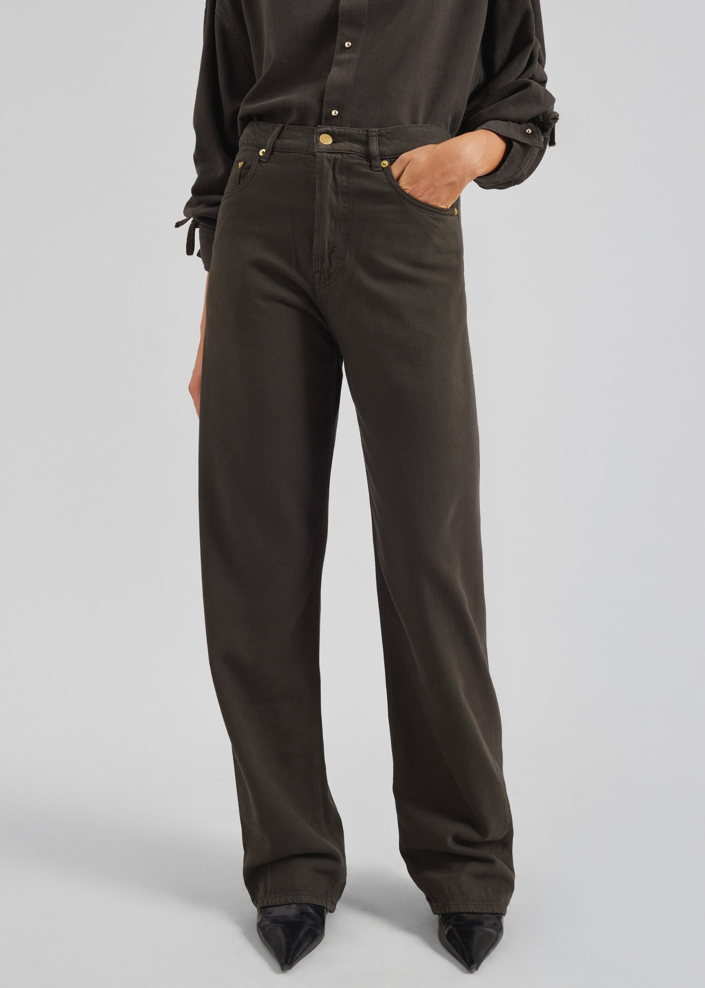 Darkpark Gale Relaxed Fit Denim - Dark Brown
