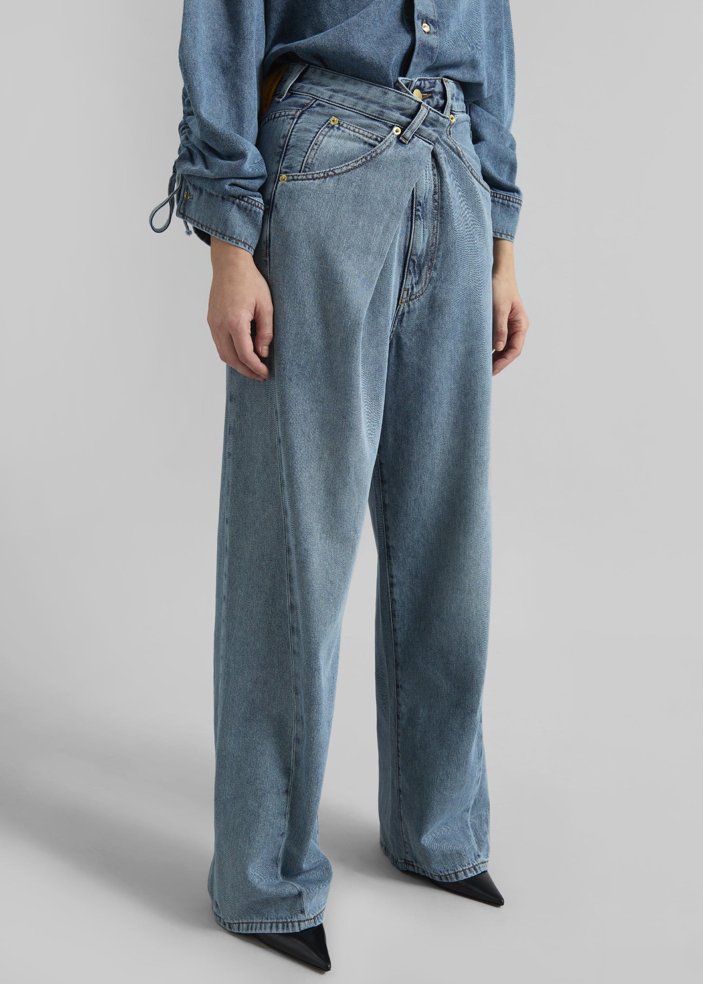 Darkpark Ines Fold Over Denim - San Fran Blue