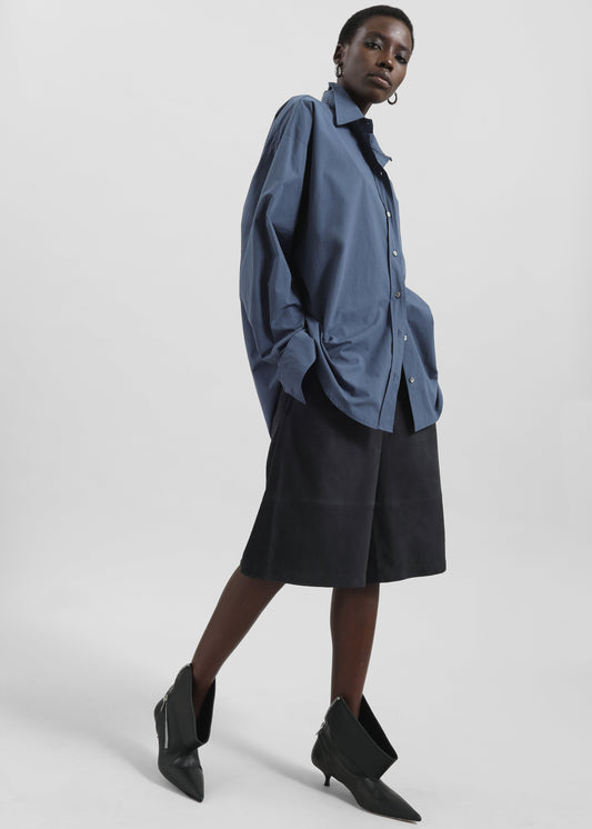 Dartsel Suede Bermuda Shorts - Navy