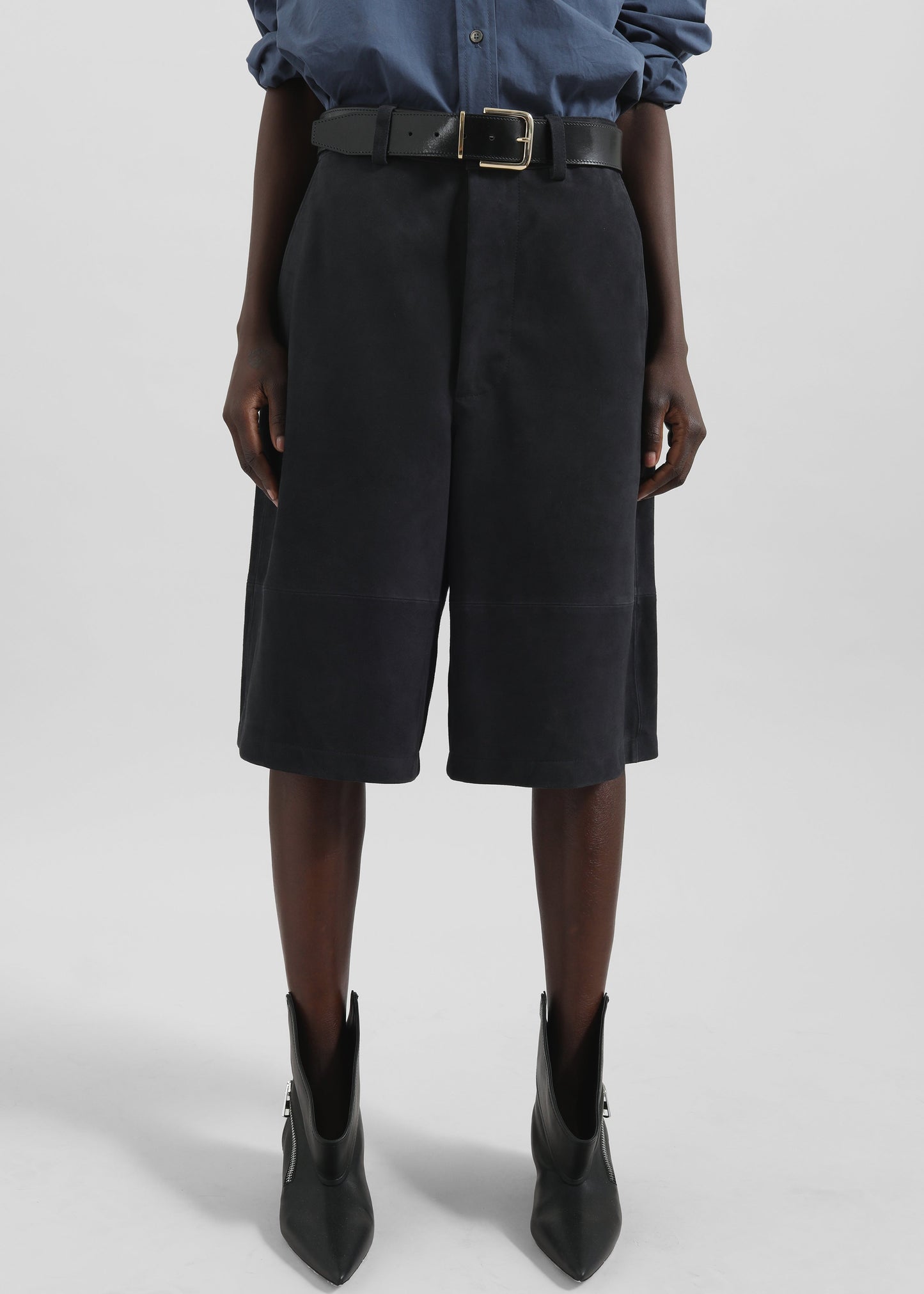 Dartsel Suede Bermuda Shorts - Navy
