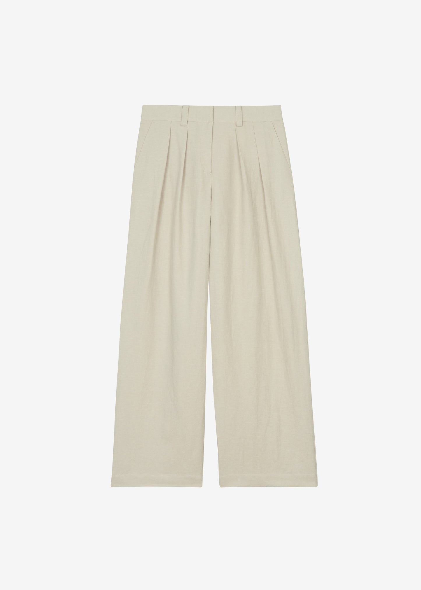 Daytona Pleated Linen Trousers - Cement