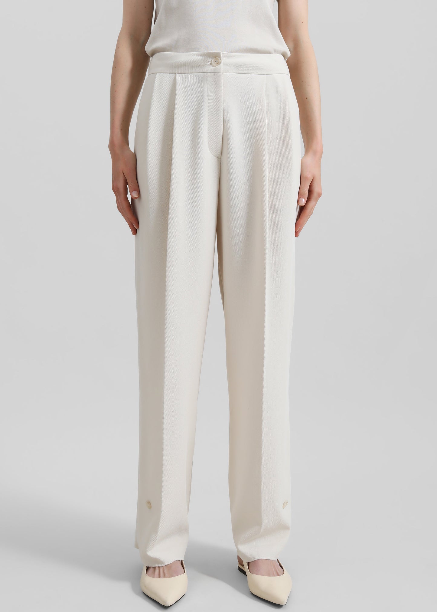 Dina Pleated Trousers - Cream
