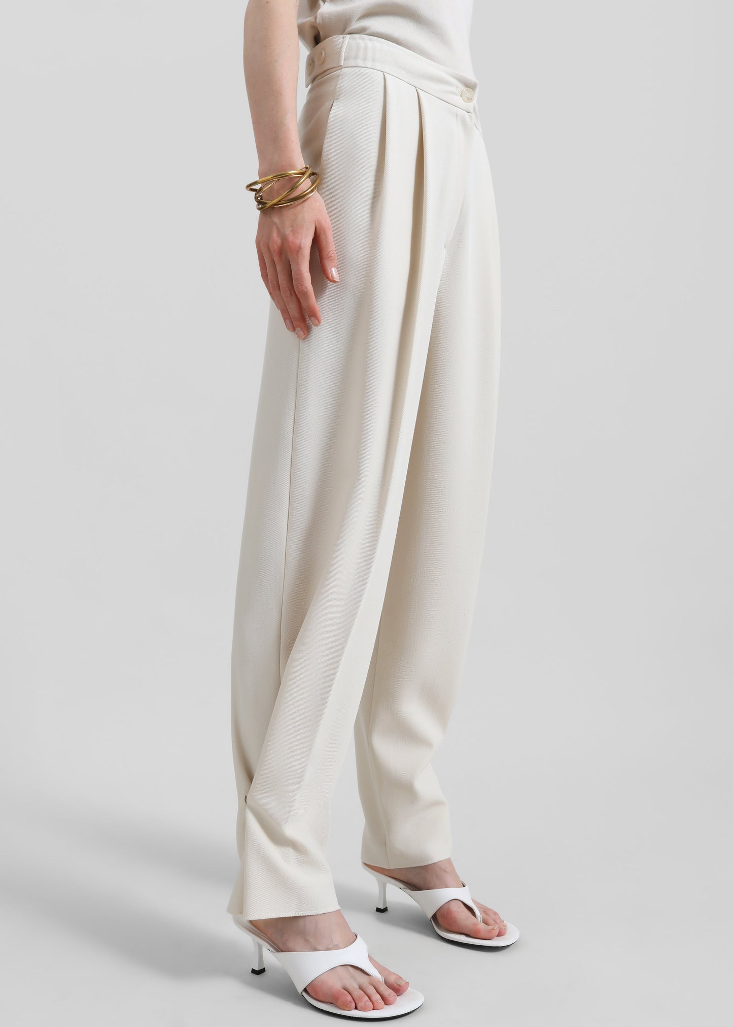 Dina Pleated Trousers - Cream