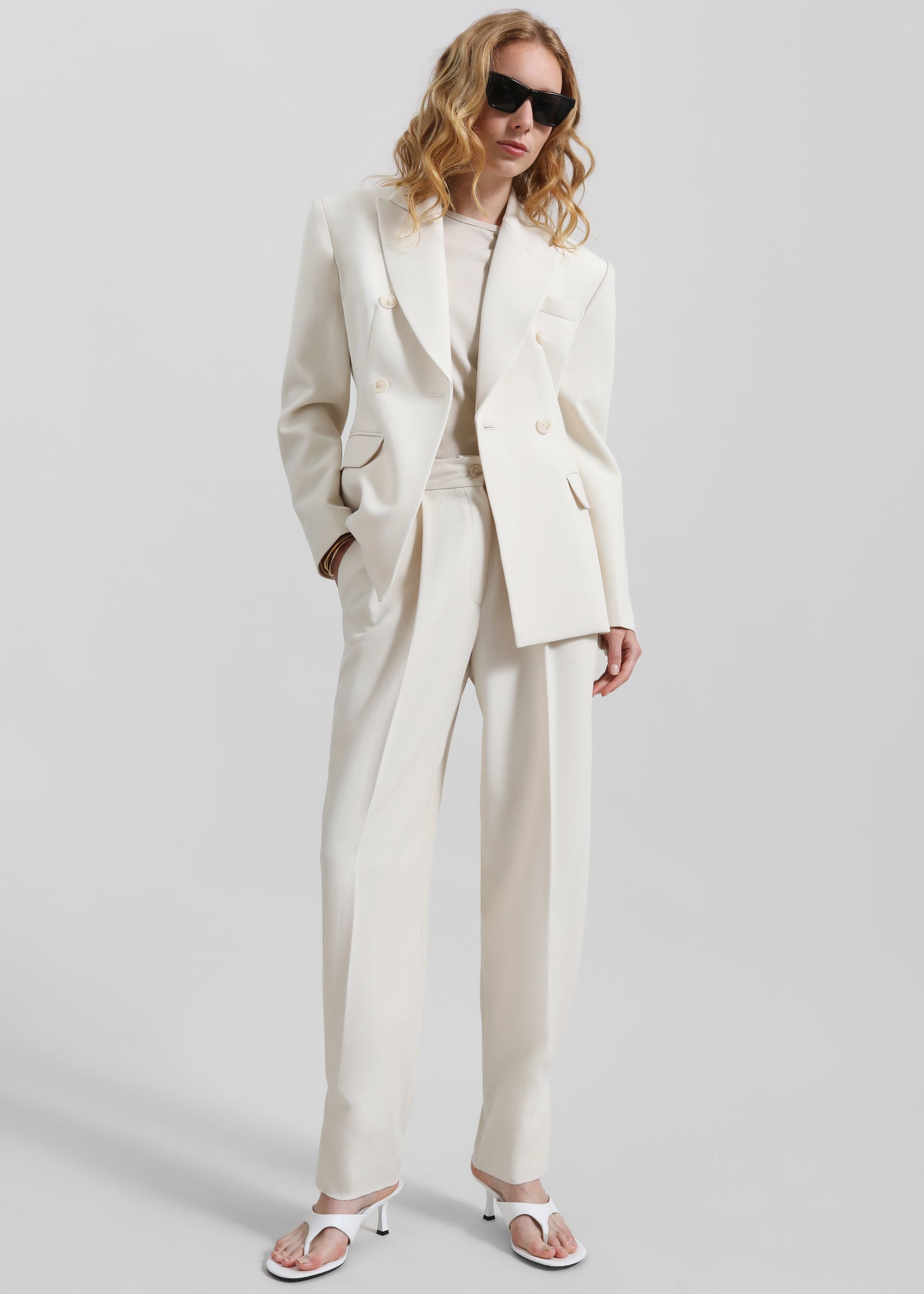Dina Pleated Trousers - Cream