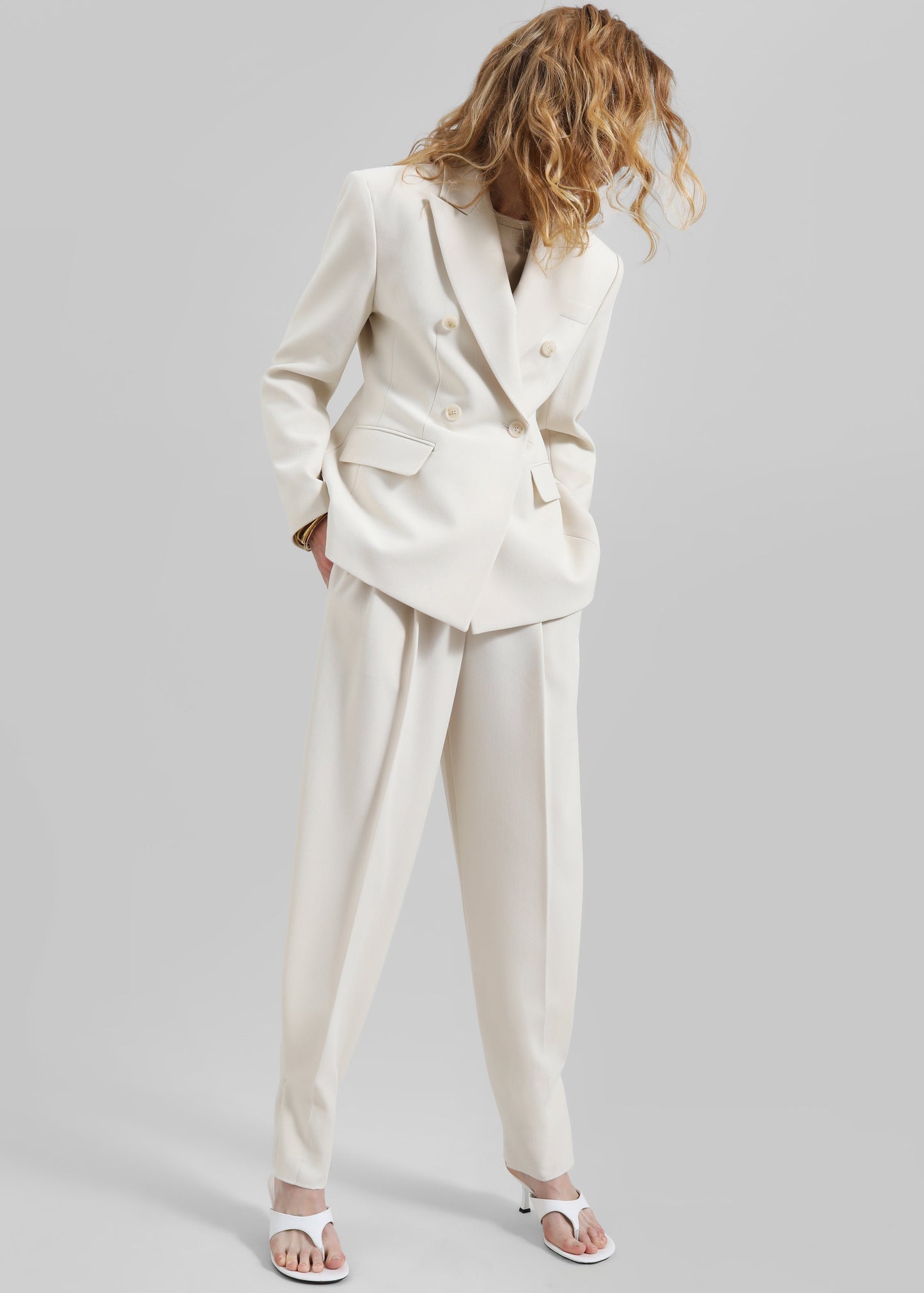 Dina Pleated Trousers - Cream