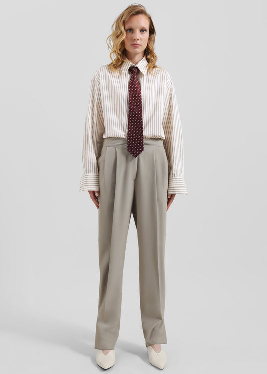Dina Pleated Trousers - Light Taupe