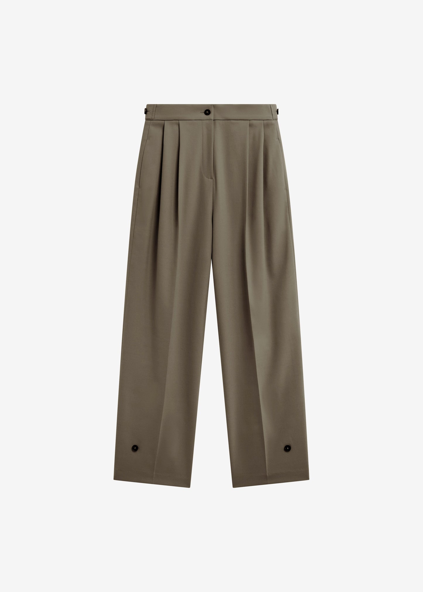 Doyer Pleated Trousers - Moss Green