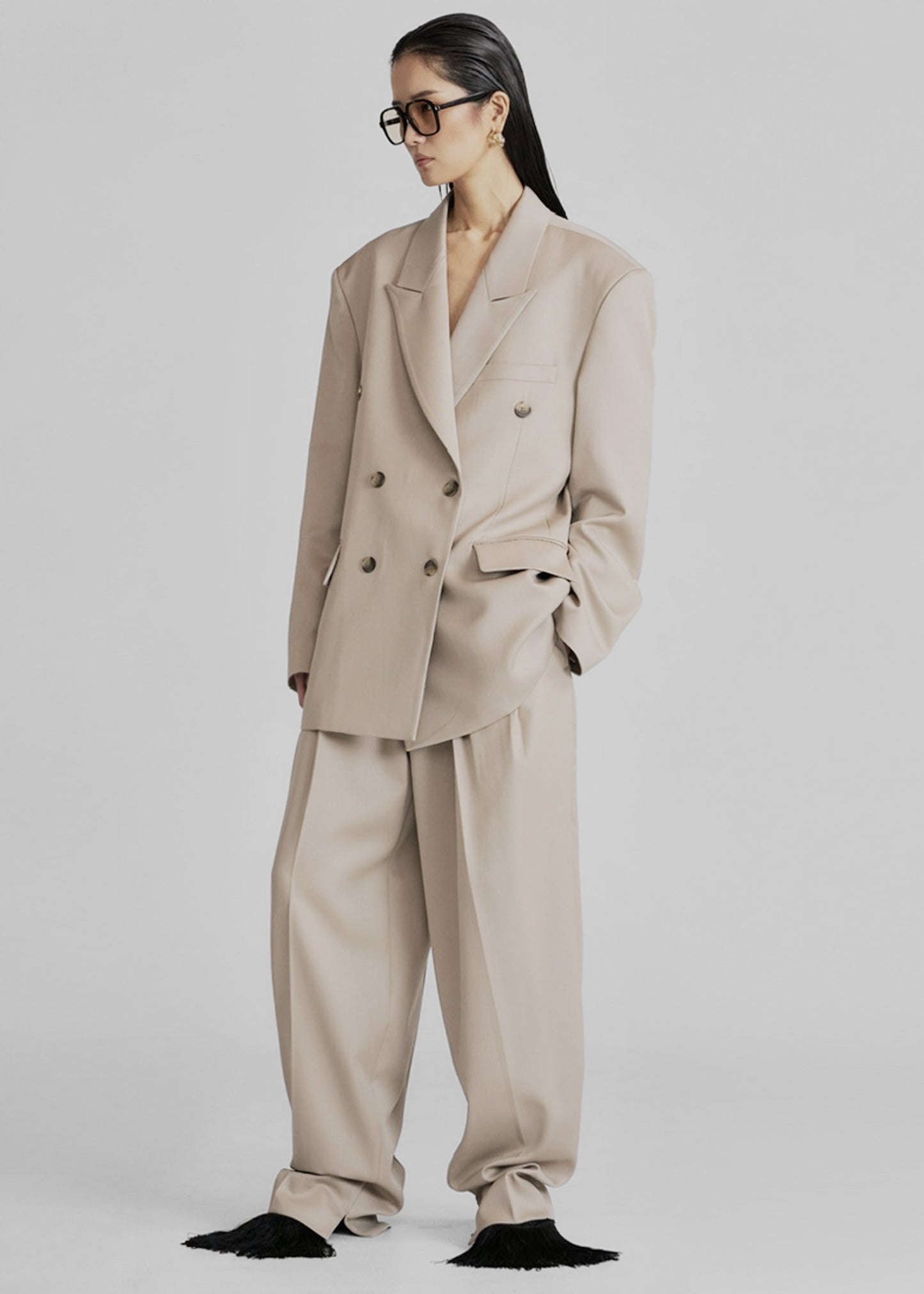 Dunbar Pleated Trousers - Taupe
