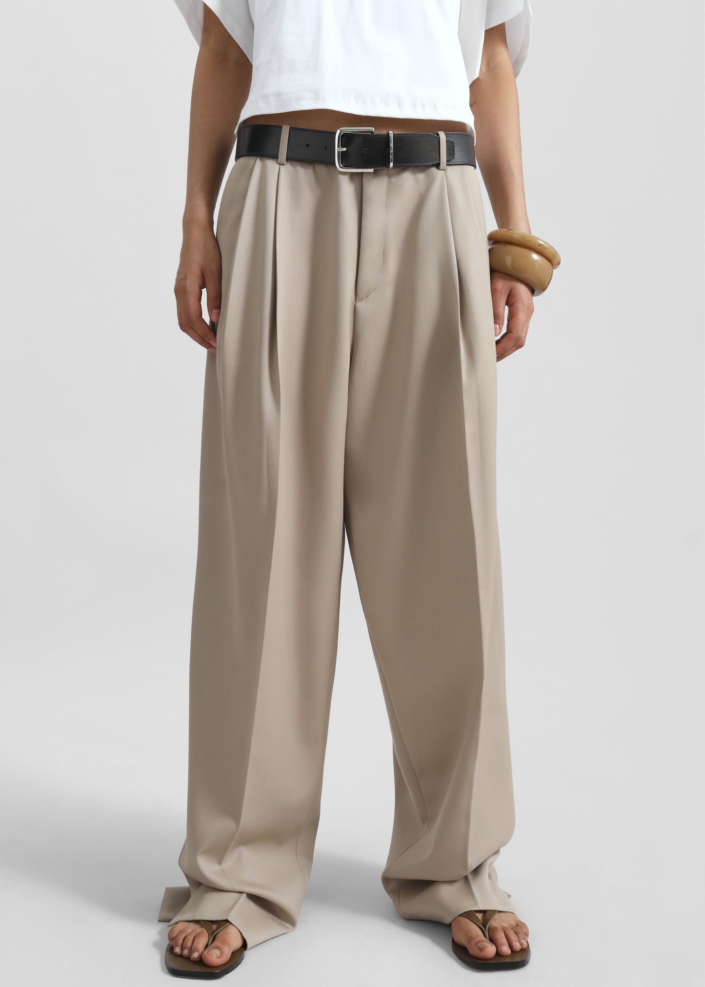 Dunbar Pleated Trousers - Taupe