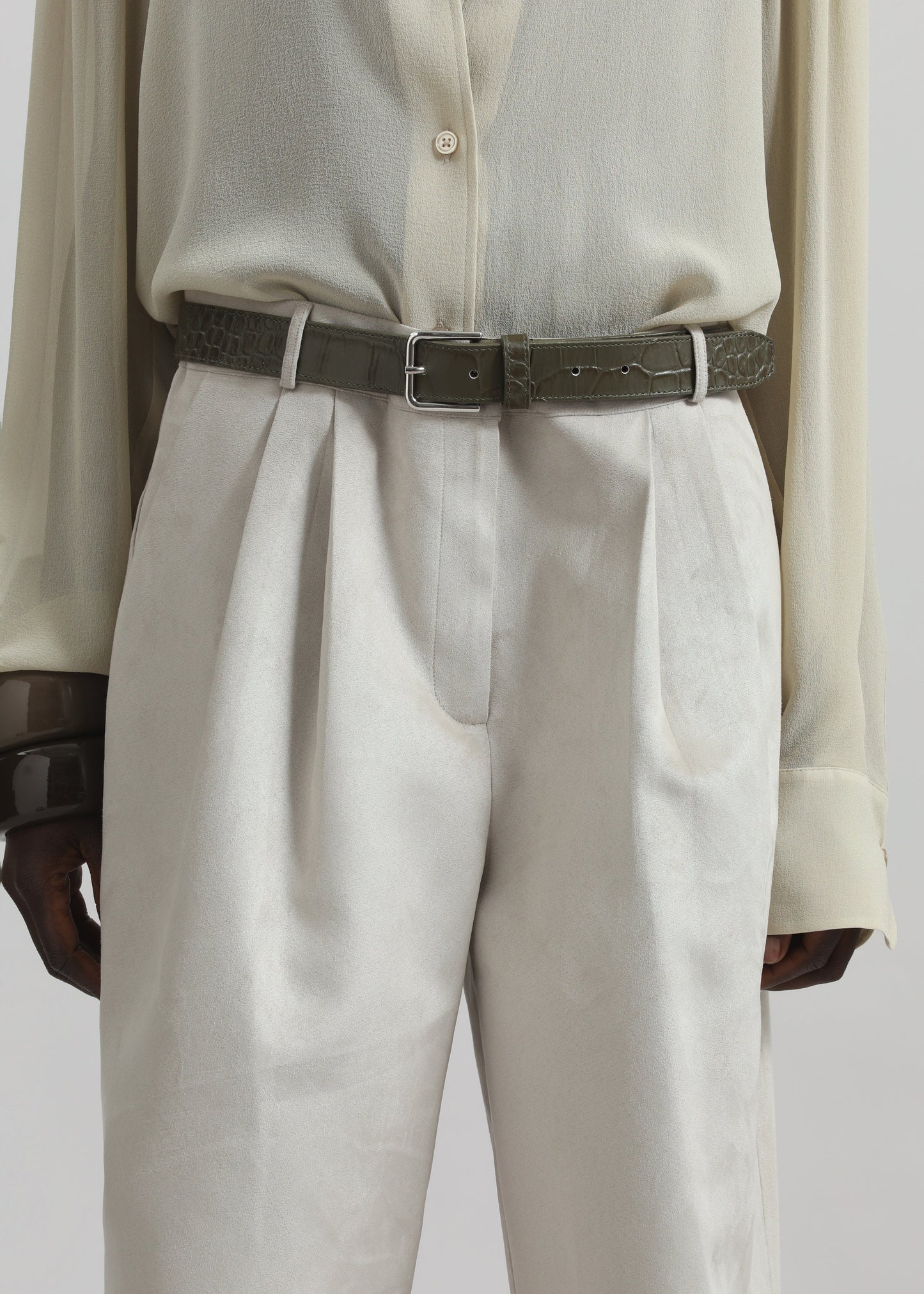 Edale Faux Suede Bermuda Shorts - Light Beige
