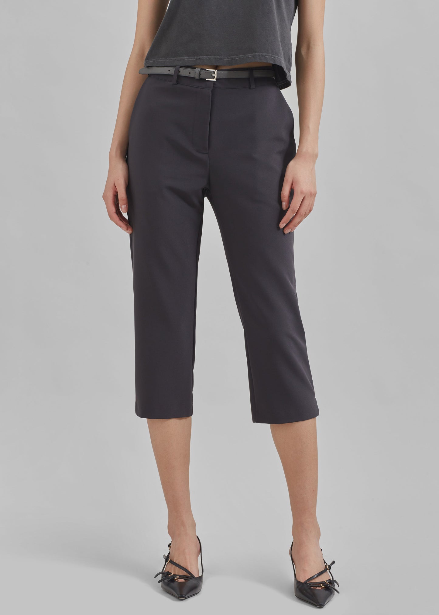 Emersyn Capri Pants - Charcoal