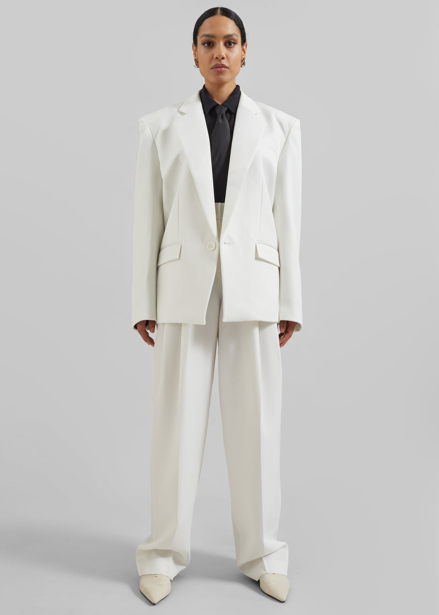 Gelso Pleated Twill Trousers - White