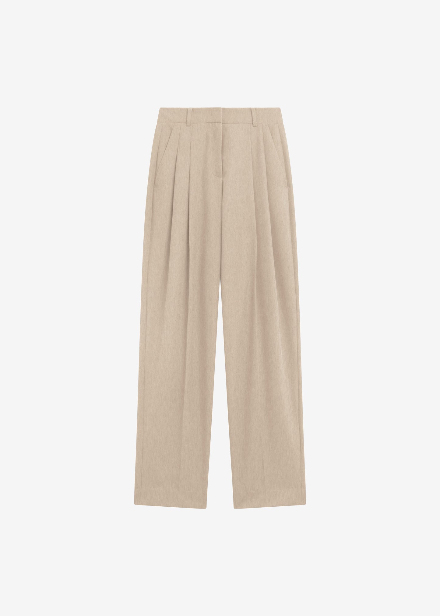 Gelso Pleated Twill Trousers - Beige