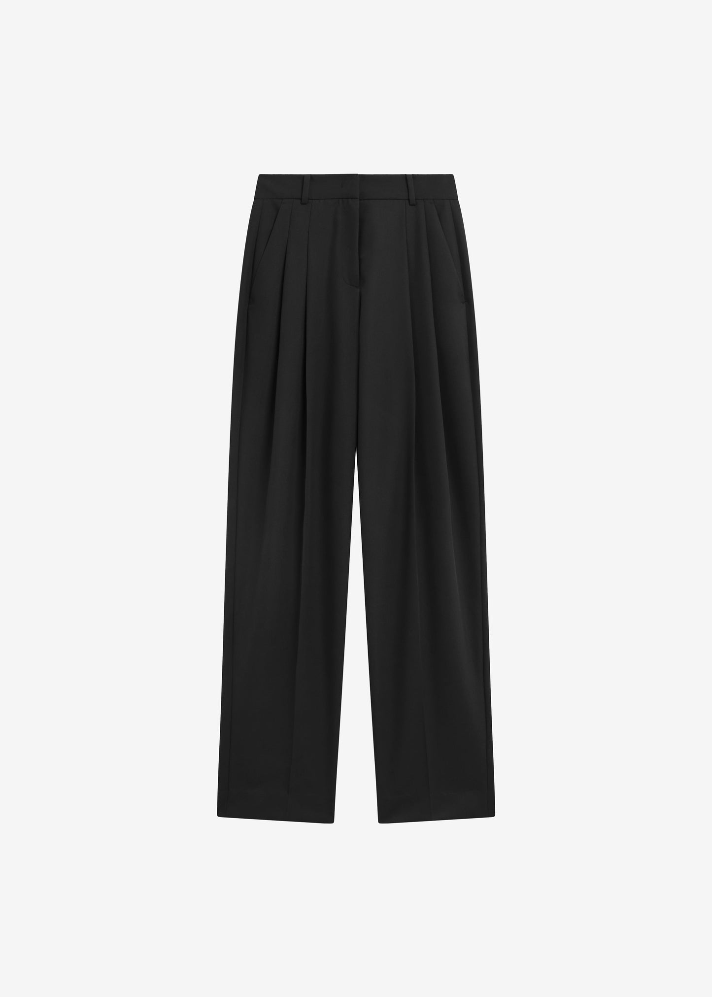 Gelso Pleated Twill Trousers - Black