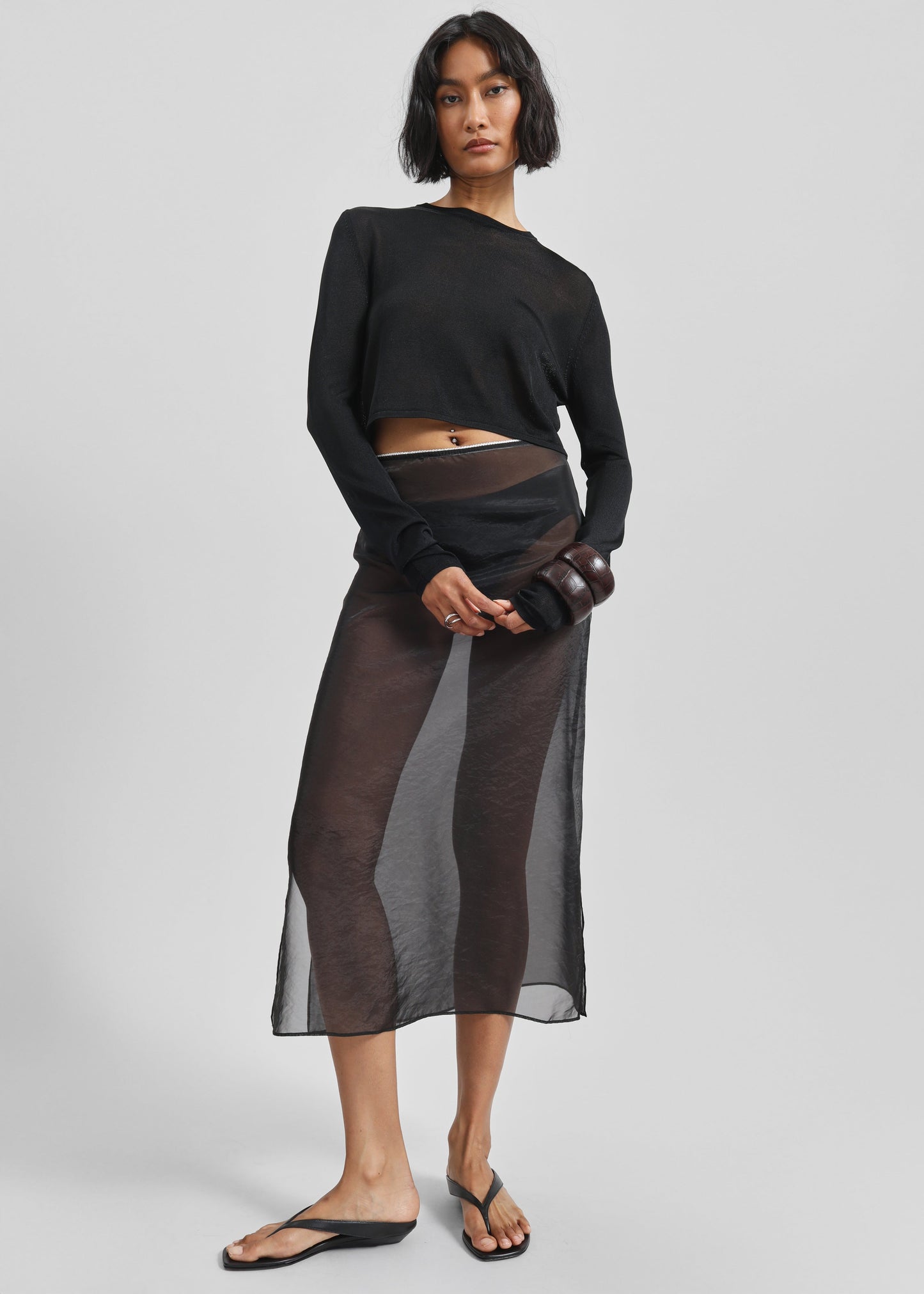 Girone Sheer Skirt - Black