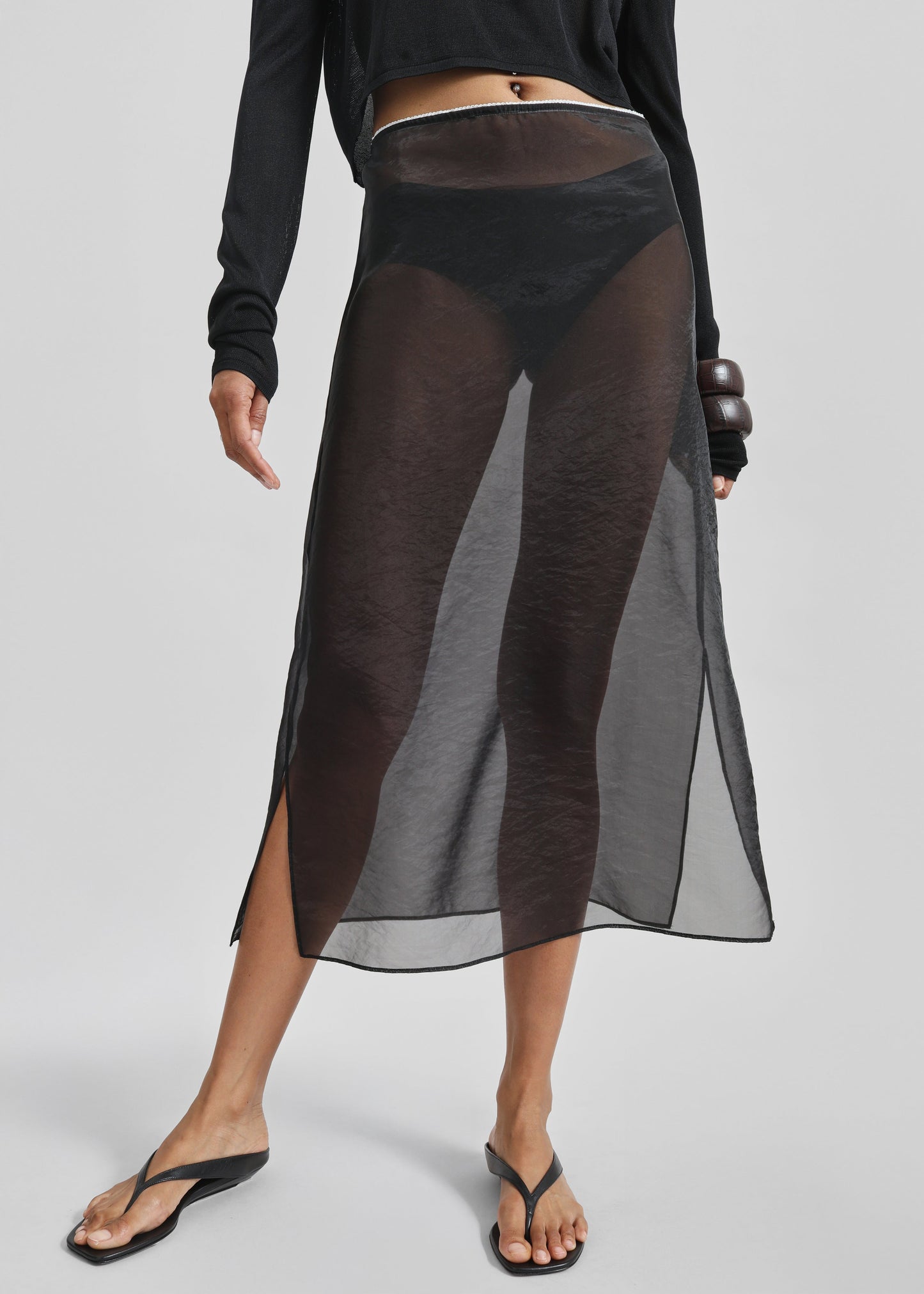 Girone Sheer Skirt - Black