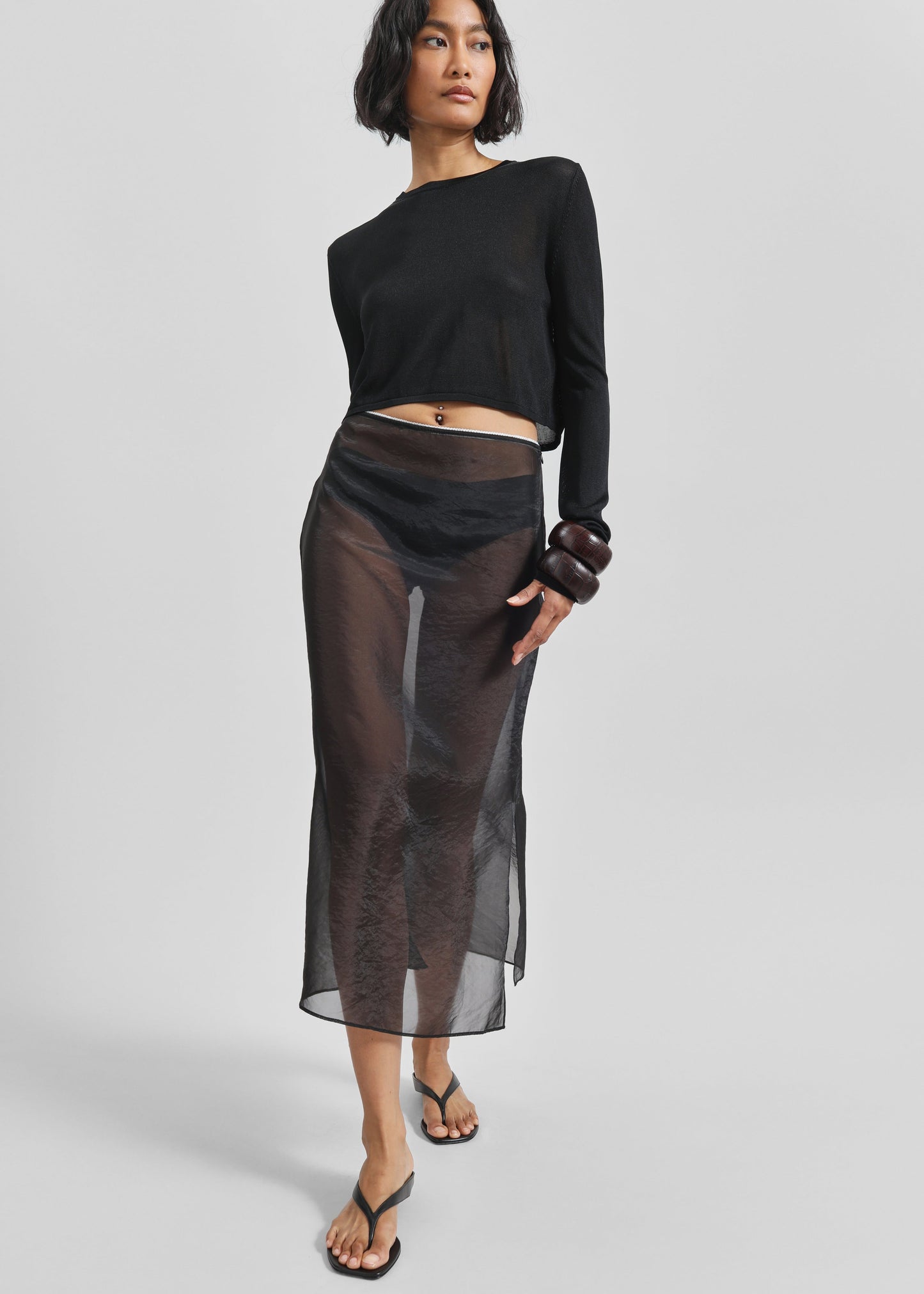 Girone Sheer Skirt - Black