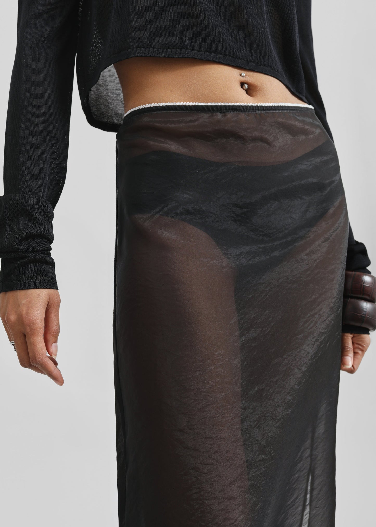 Girone Sheer Skirt - Black