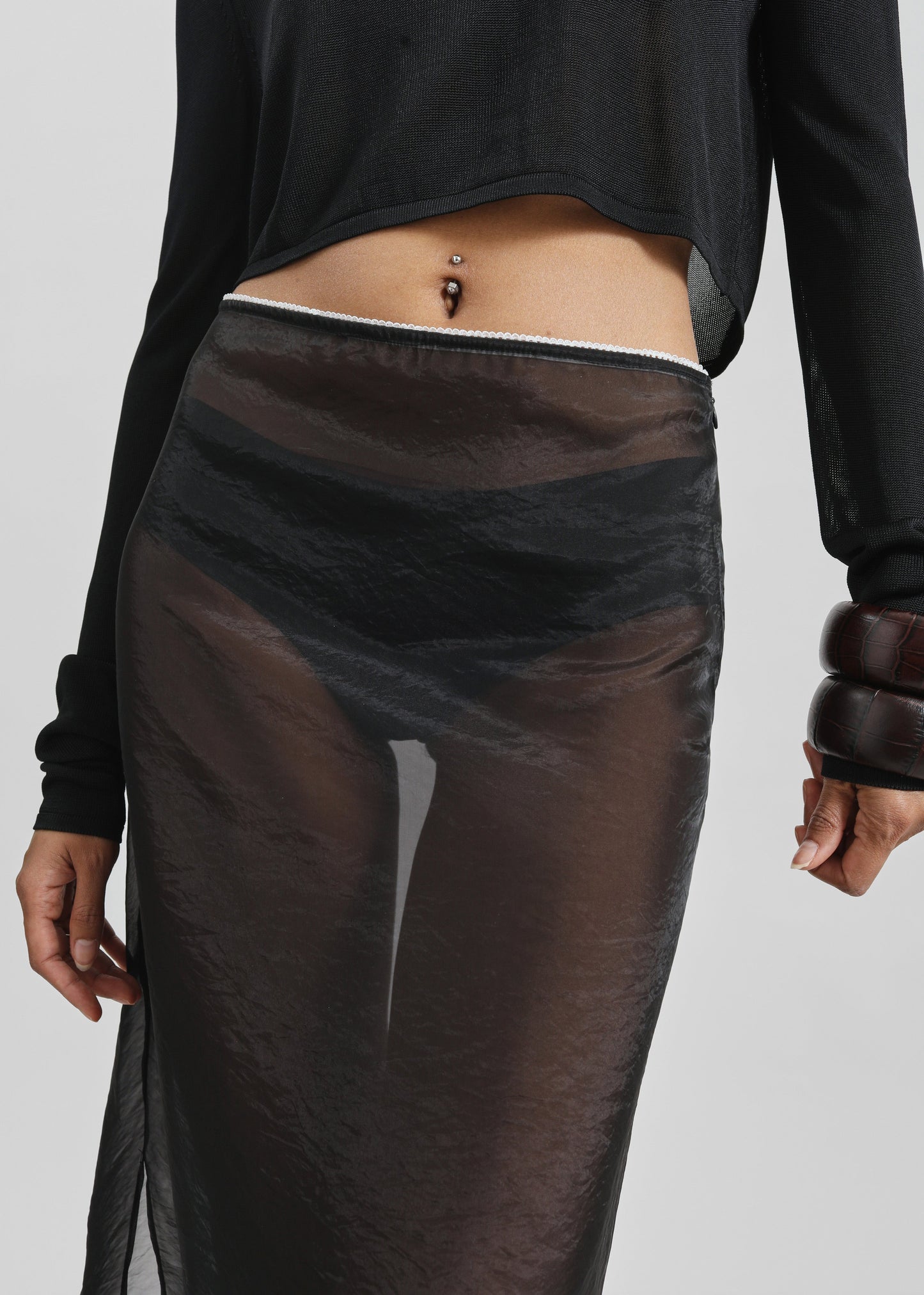 Girone Sheer Skirt - Black