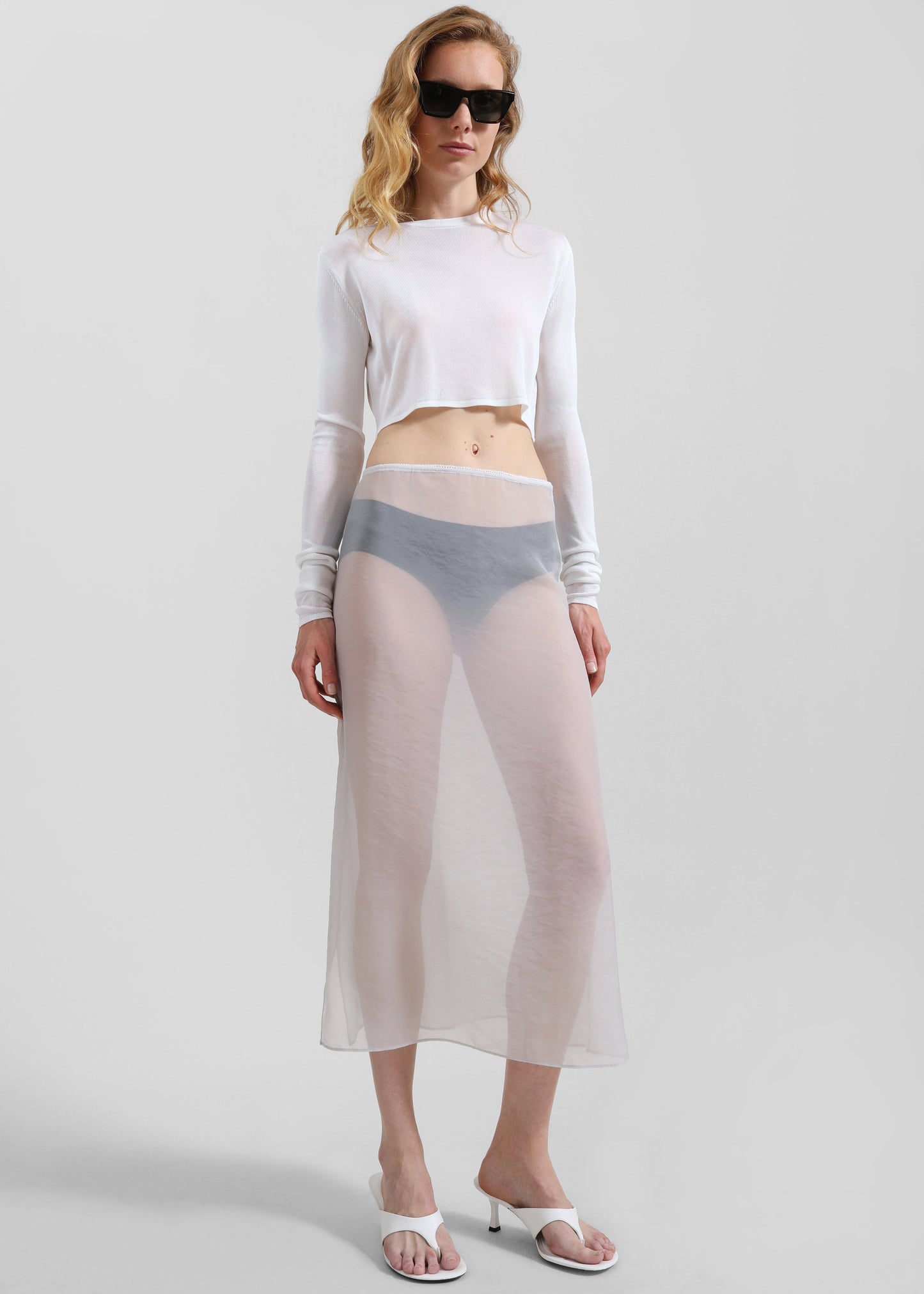 Girone Sheer Skirt - Light Grey