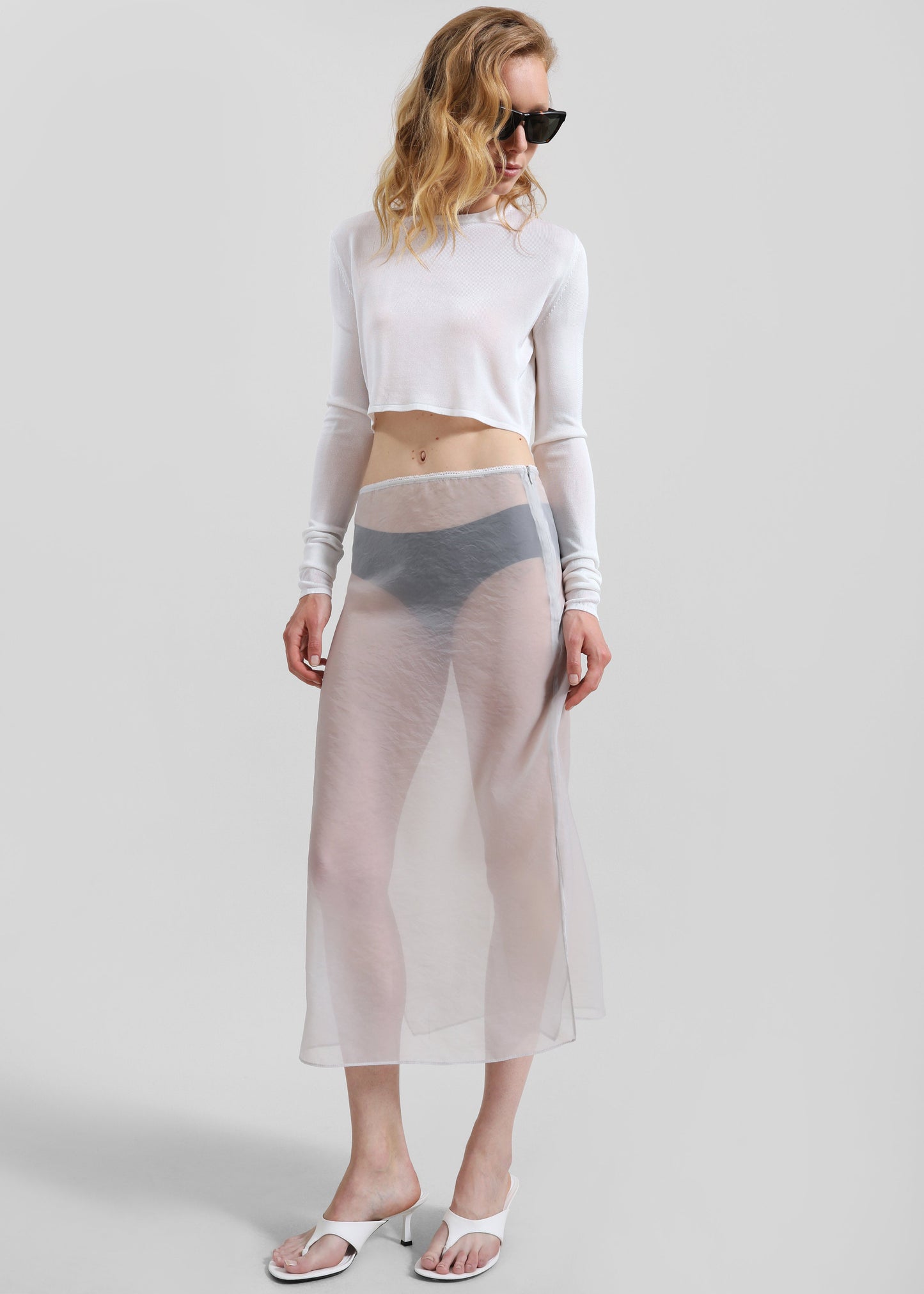 Girone Sheer Skirt - Light Grey