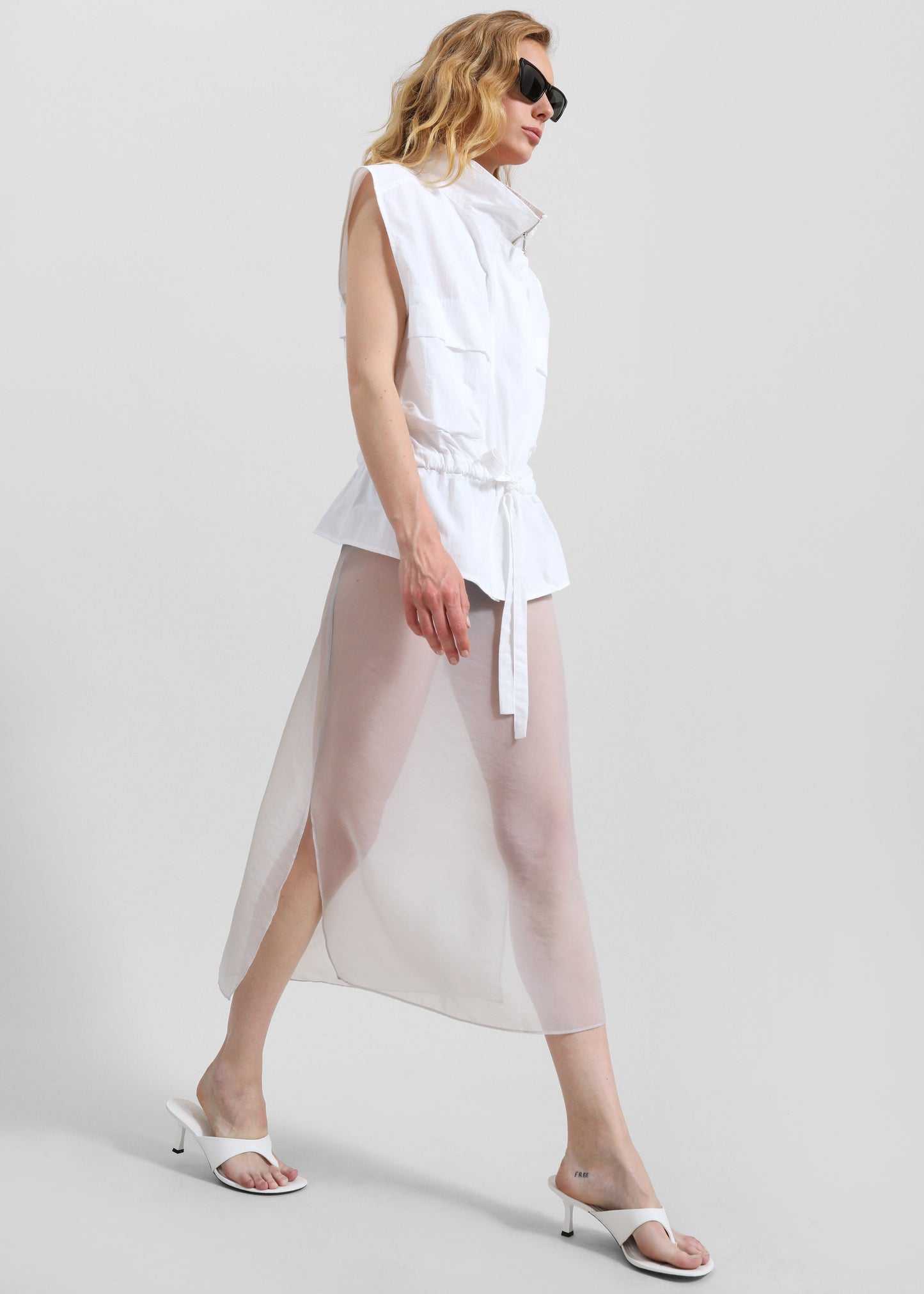 Girone Sheer Skirt - Light Grey
