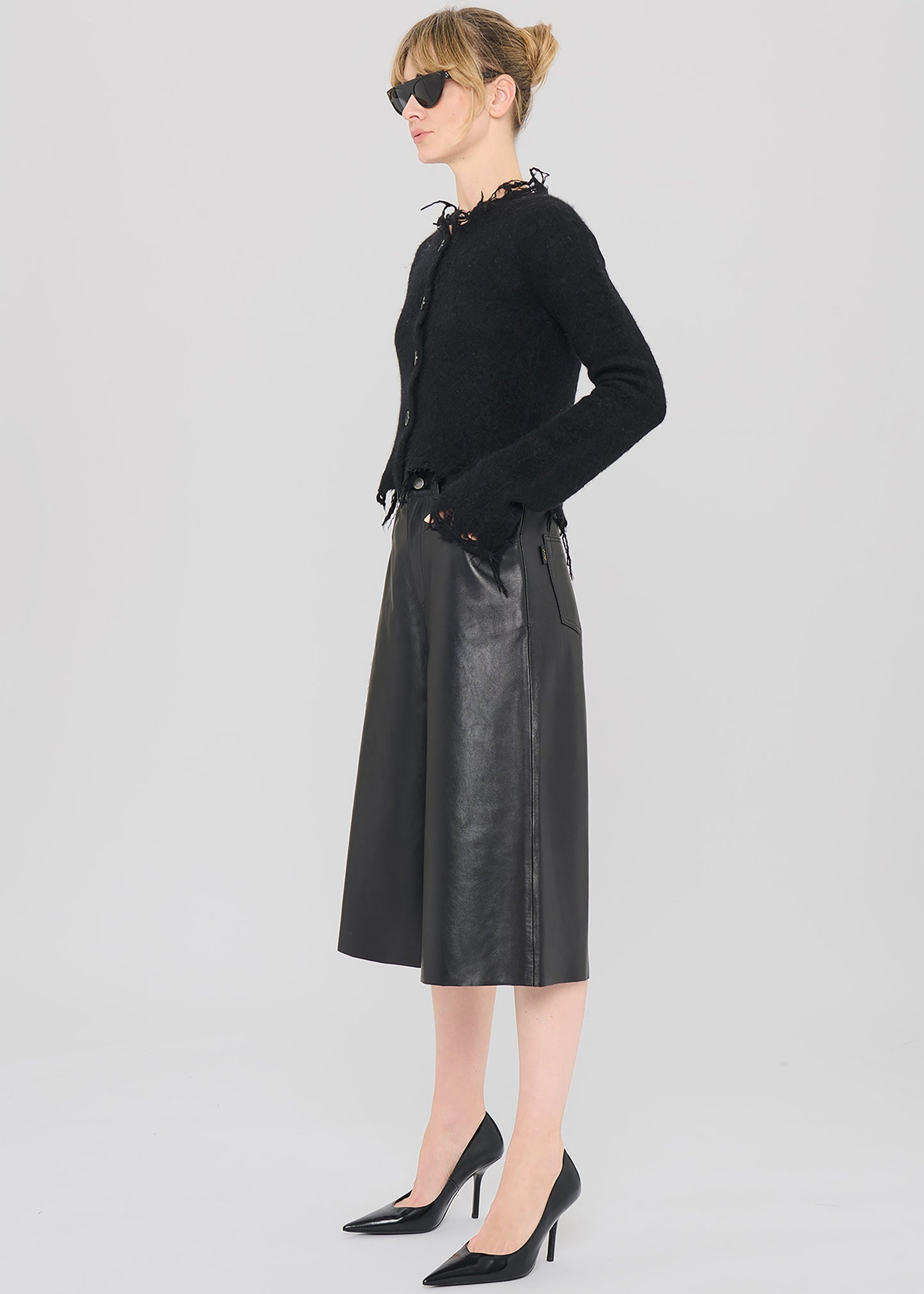 Haikure Belle Leather Shorts - Black