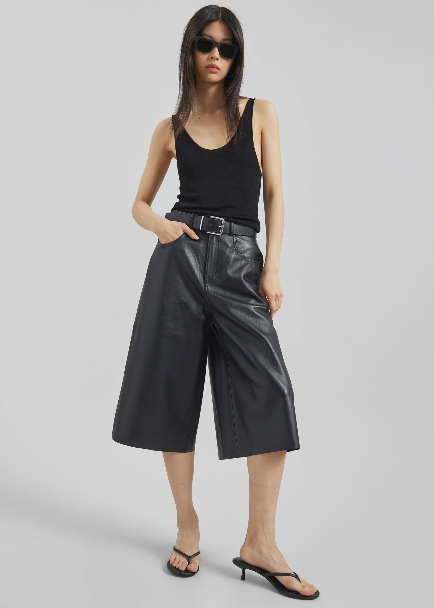 Haikure Belle Leather Shorts - Black
