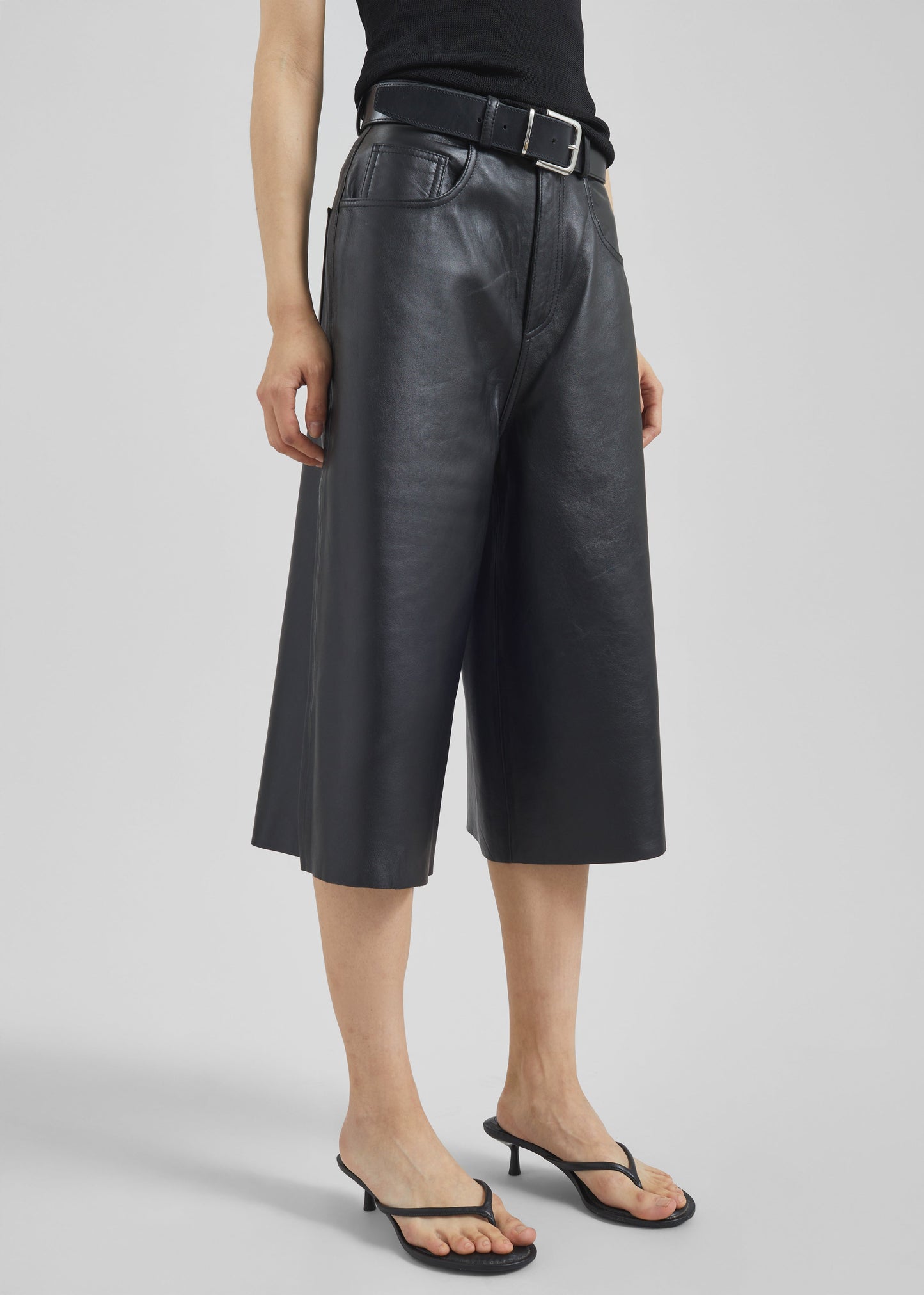 Haikure Belle Leather Shorts - Black