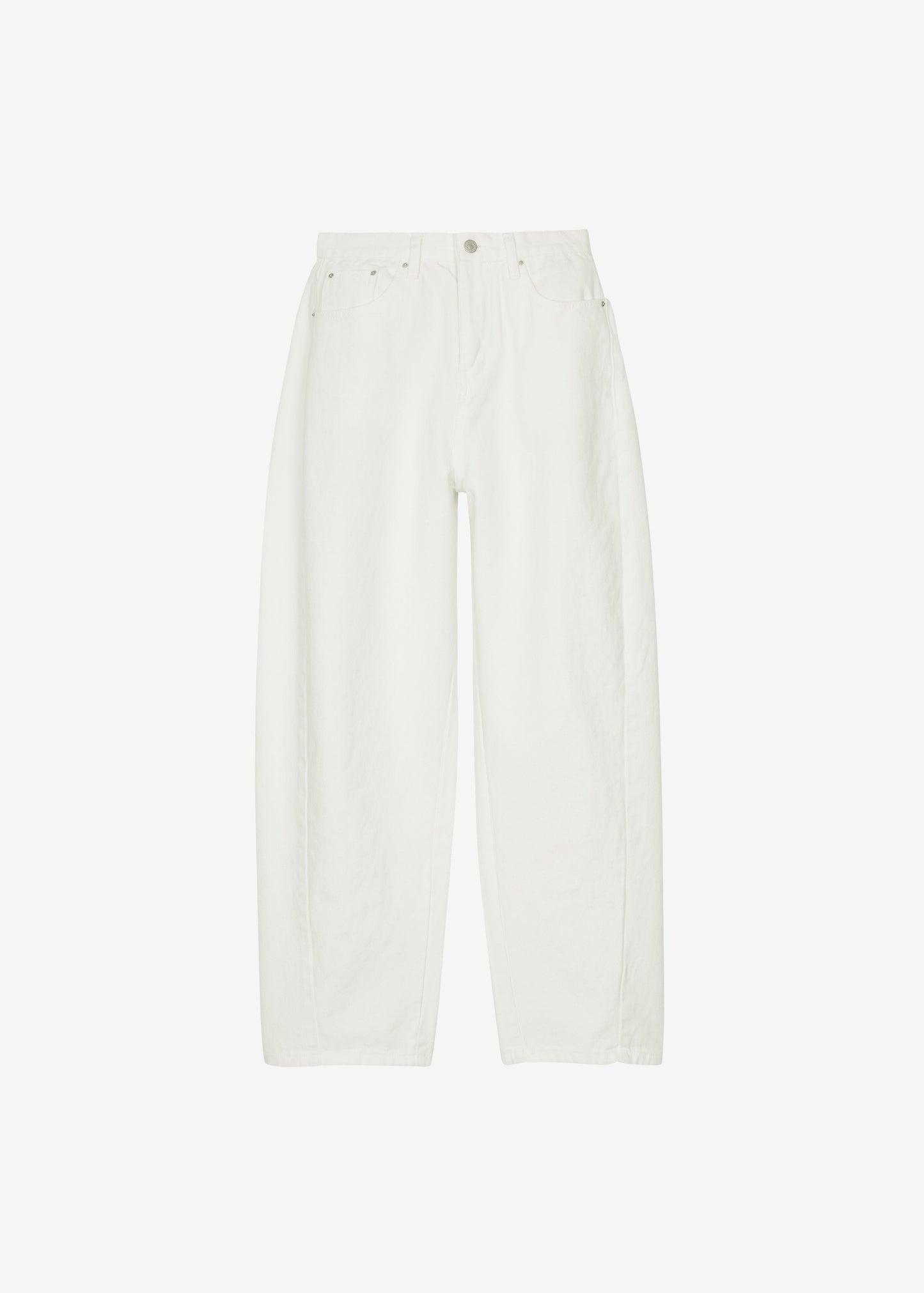 Halgar Frayed Seam Barrel-Leg Jeans - White