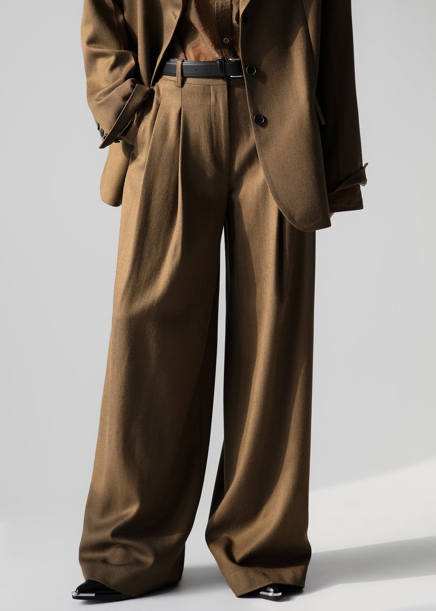 Halser Pintuck Trousers - Brown