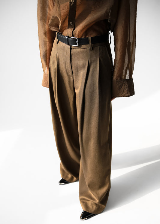Halser Pintuck Trousers - Brown