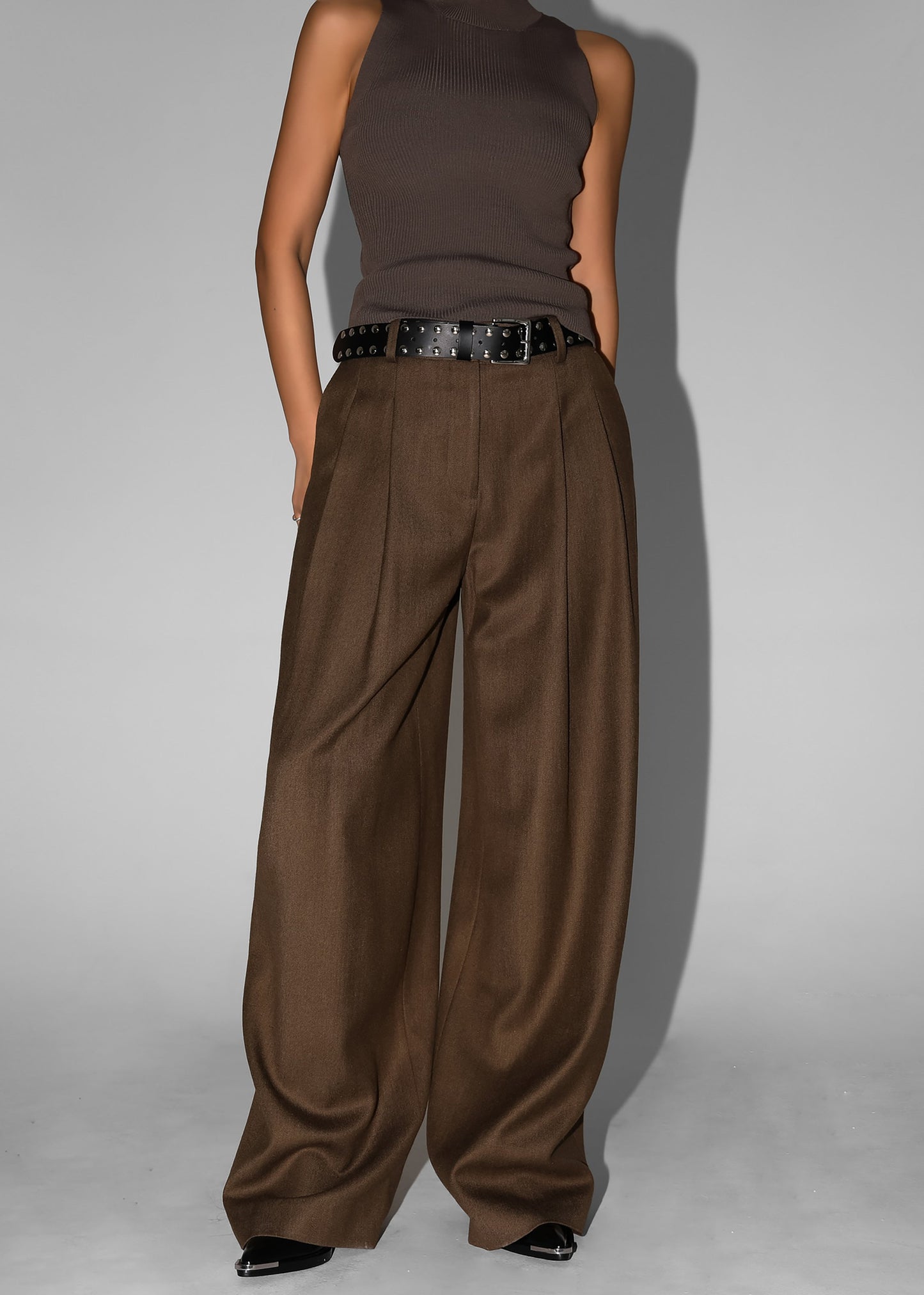 Halser Pintuck Trousers - Brown