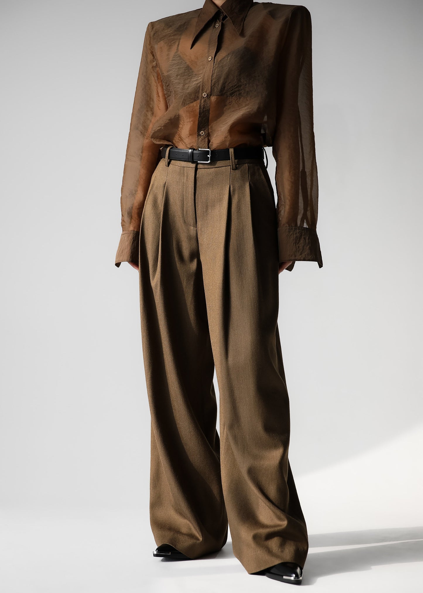 Halser Pintuck Trousers - Brown
