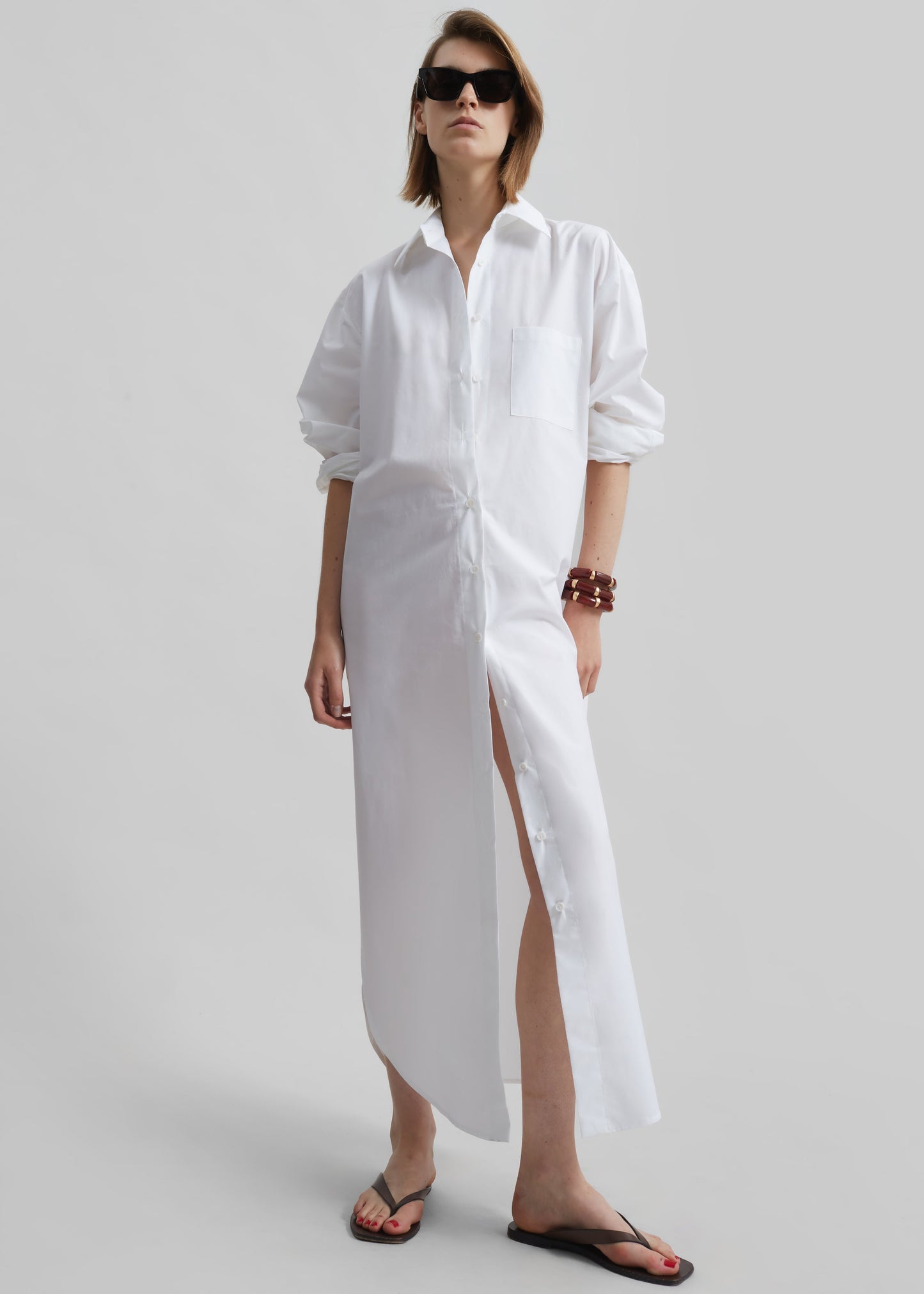 Helena Shirt Dress - White