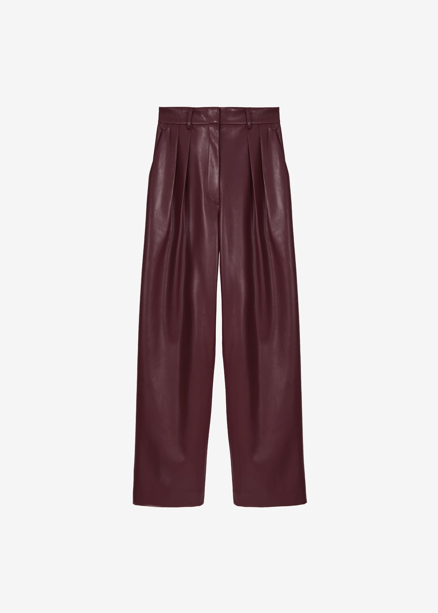 Helsinki Faux Leather Pants - Burgundy
