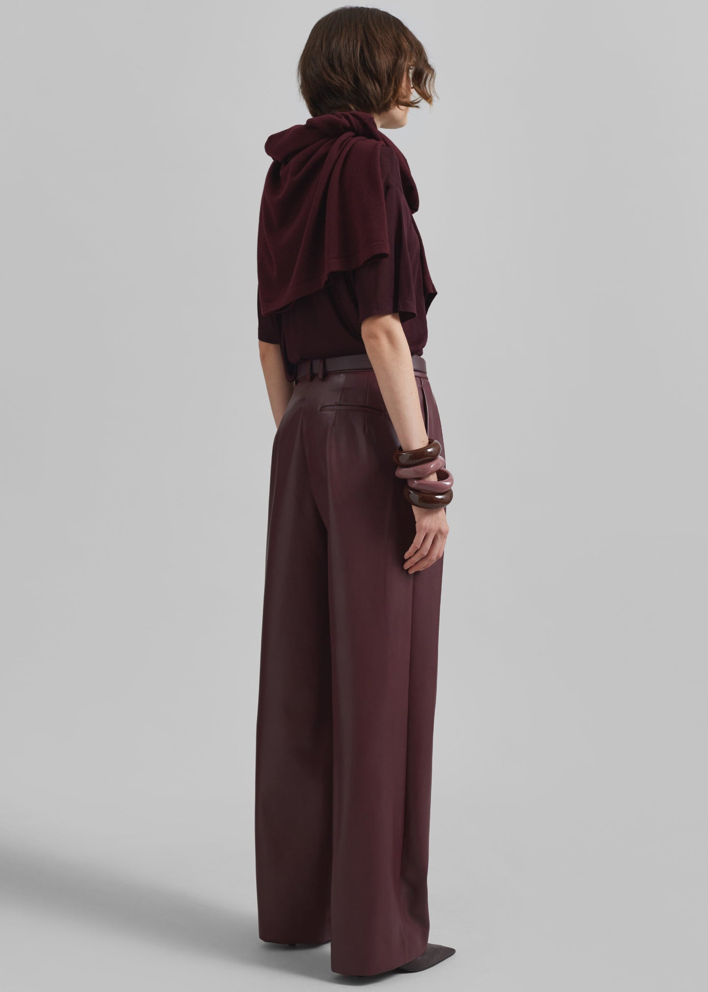 Helsinki Faux Leather Pants - Burgundy