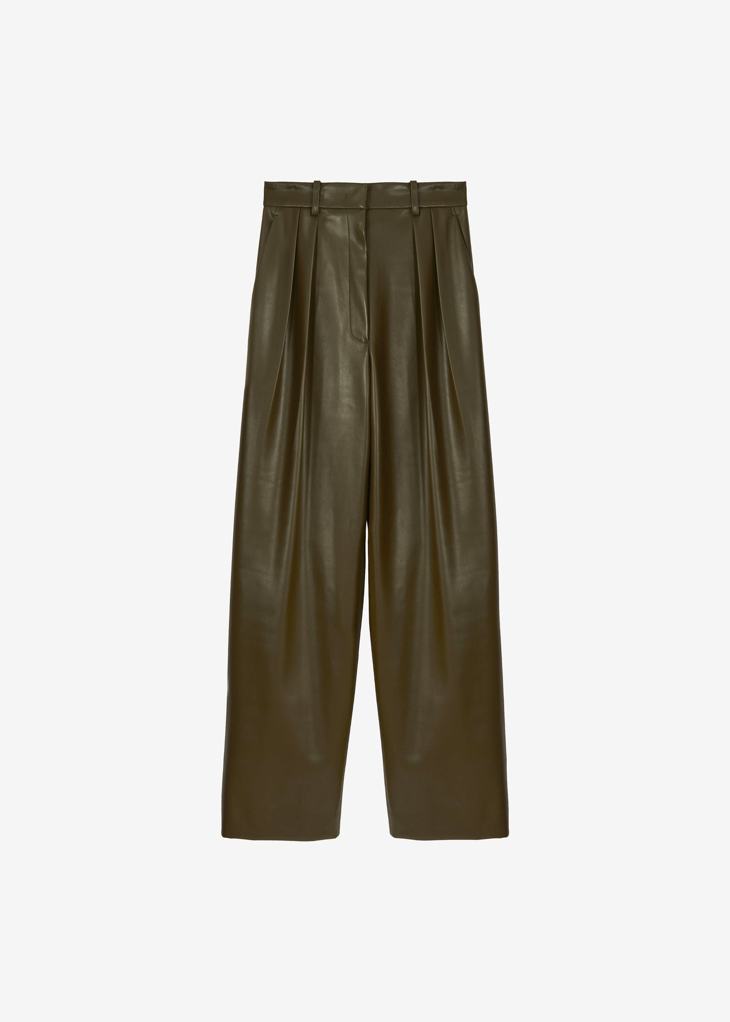 Helsinki Faux Leather Pants - Olive