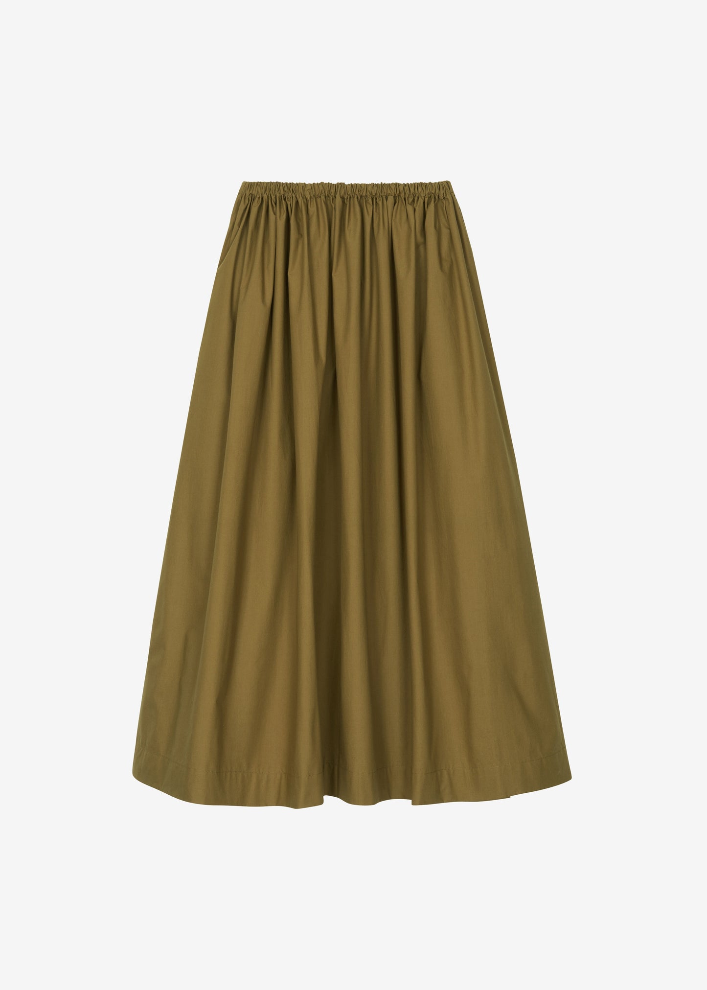 Jalev Gathered Cotton Skirt - Martini Olive