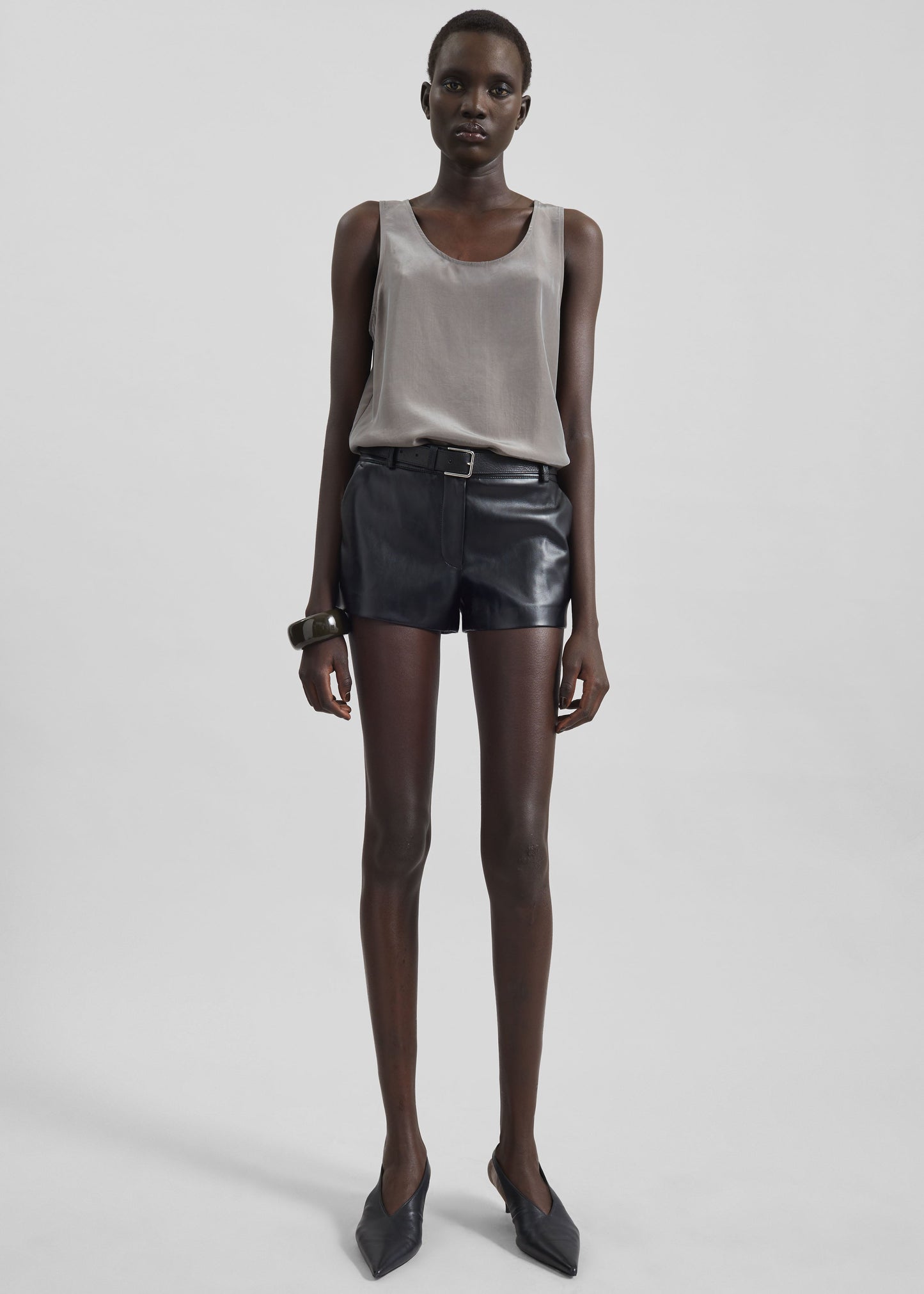 Kate Faux Leather Shorts - Black